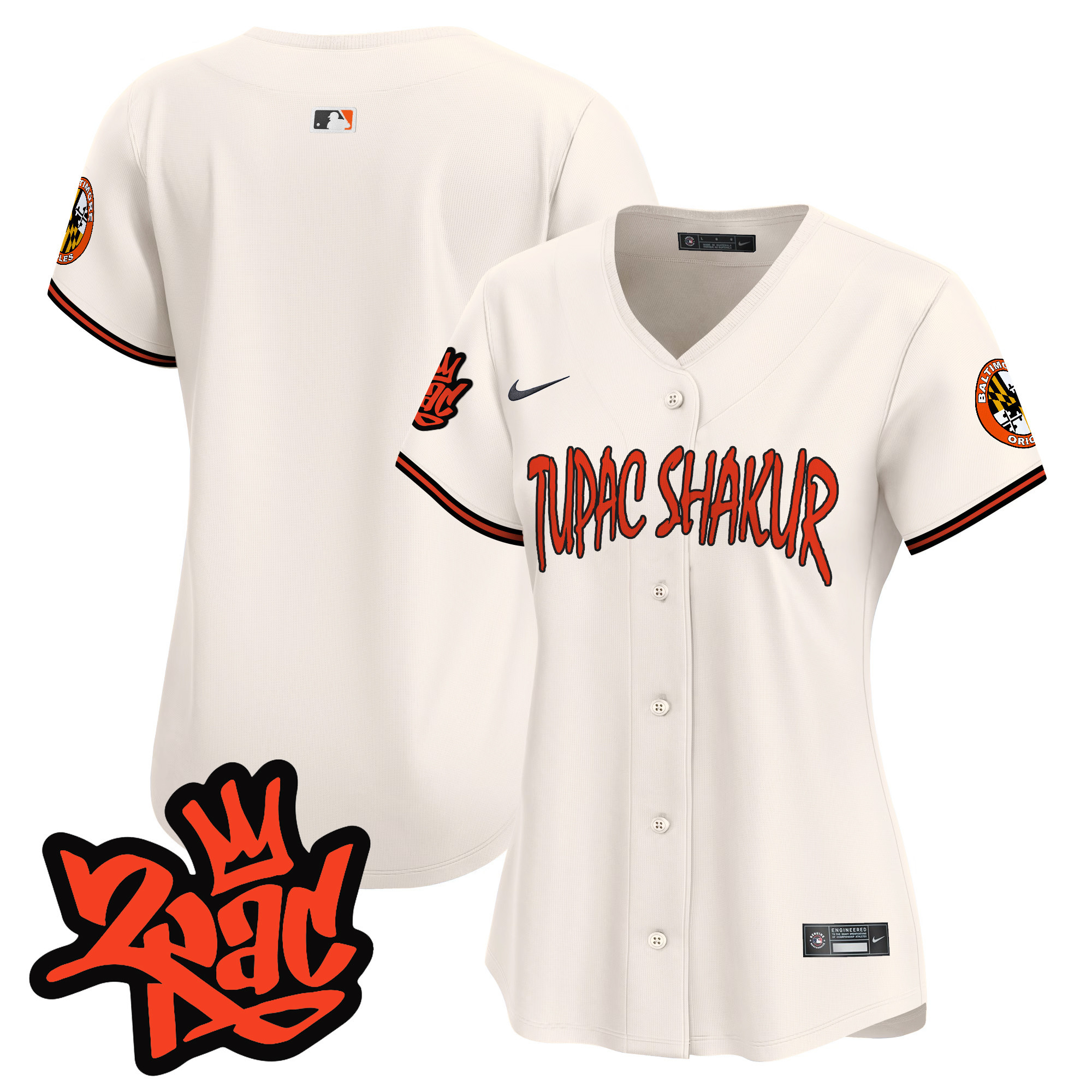 Women’s Baltimore Orioles Tupac Shakur Vapor Premier Limited Jersey - All Stitched