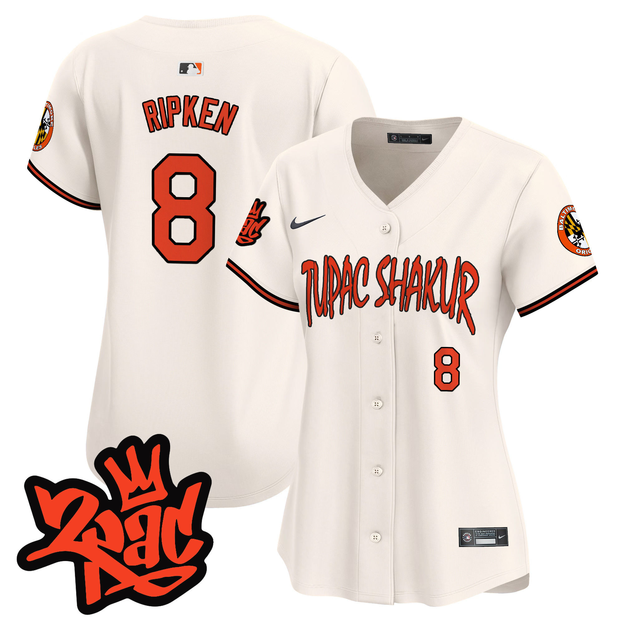 Women’s Baltimore Orioles Tupac Shakur Vapor Premier Limited Jersey - All Stitched