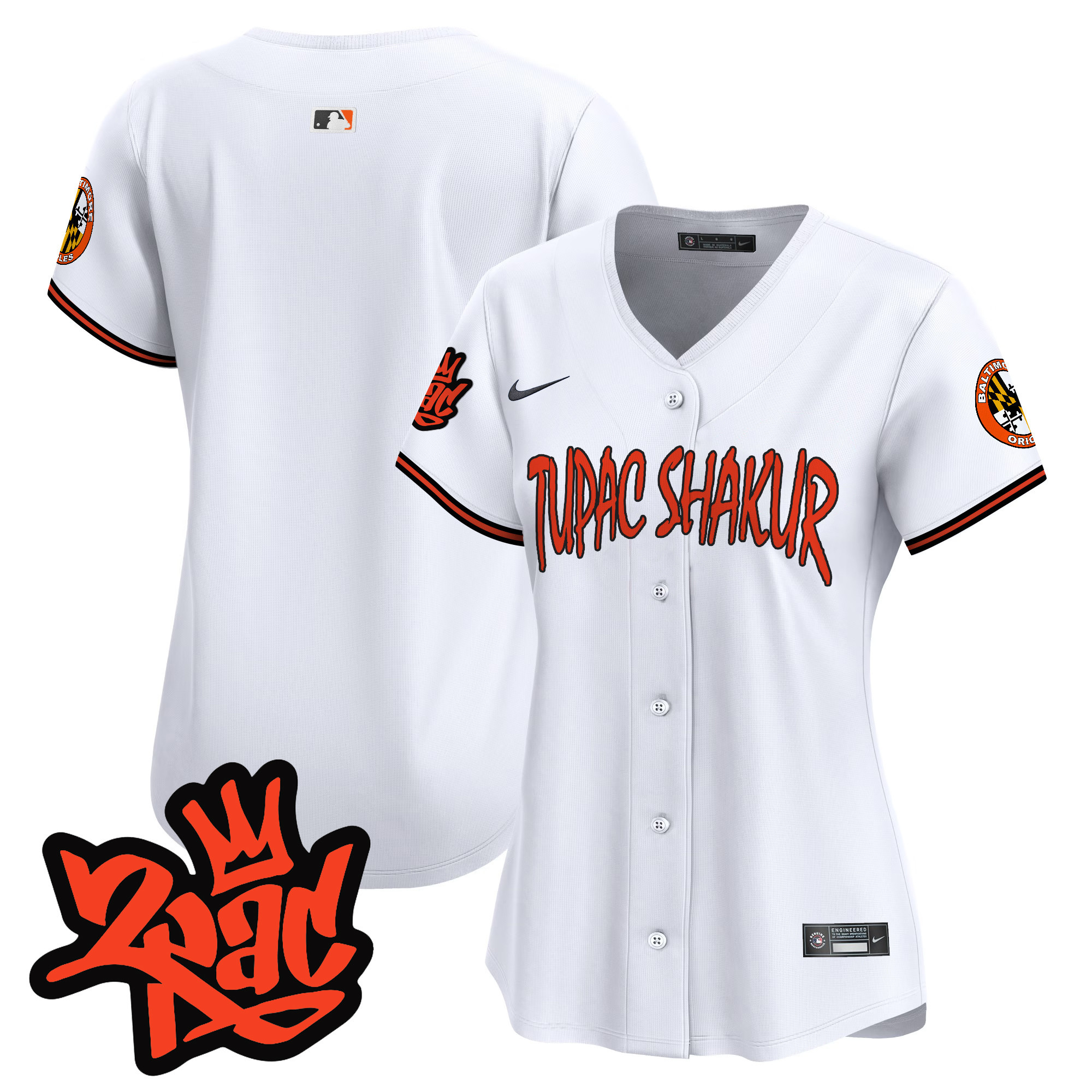 Women’s Baltimore Orioles Tupac Shakur Vapor Premier Limited Jersey - All Stitched