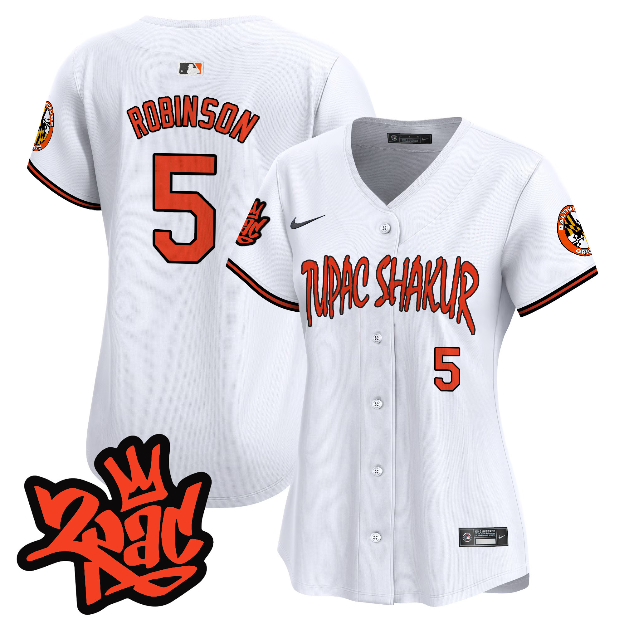 Women’s Baltimore Orioles Tupac Shakur Vapor Premier Limited Jersey - All Stitched