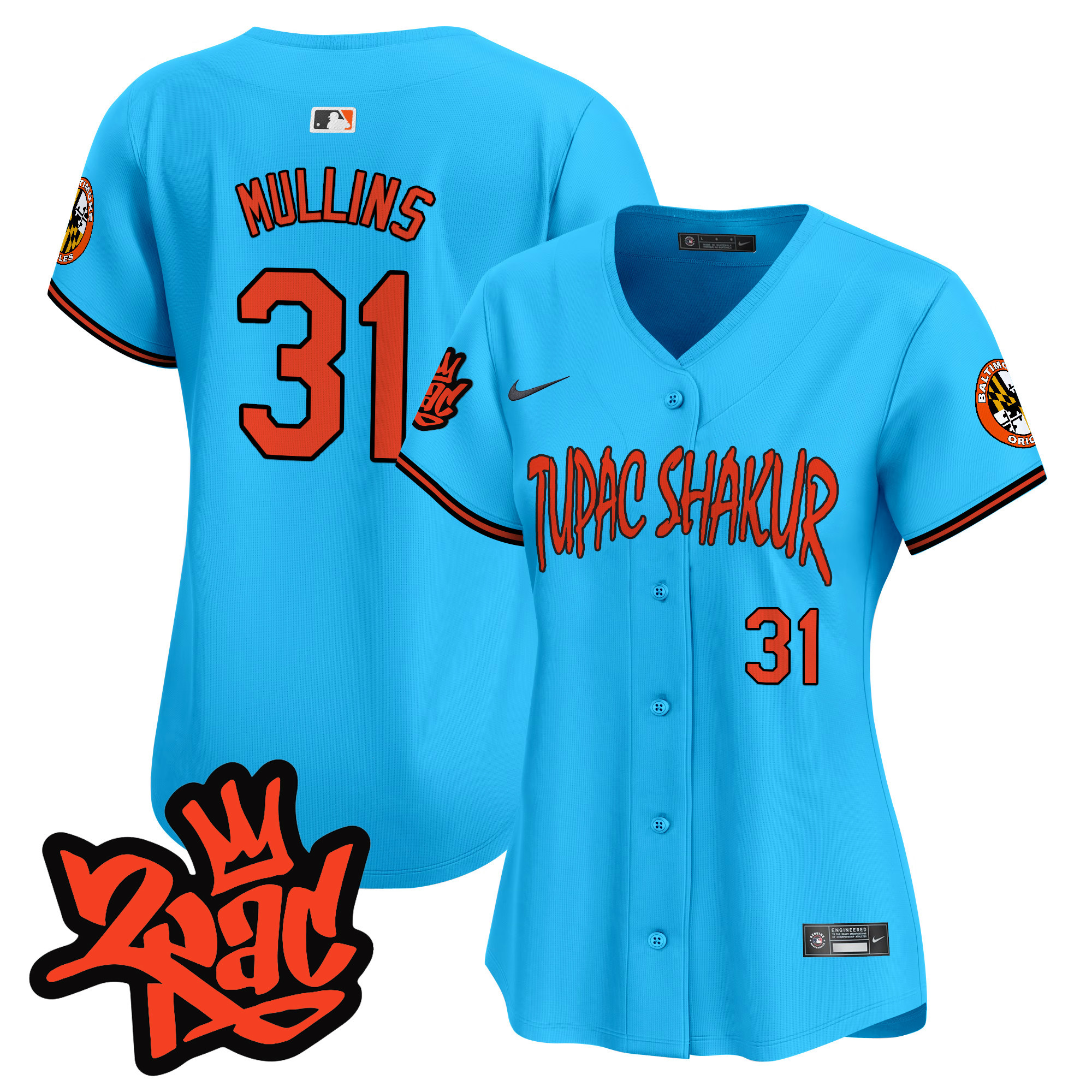 Women’s Baltimore Orioles Tupac Shakur Vapor Premier Limited Jersey - All Stitched