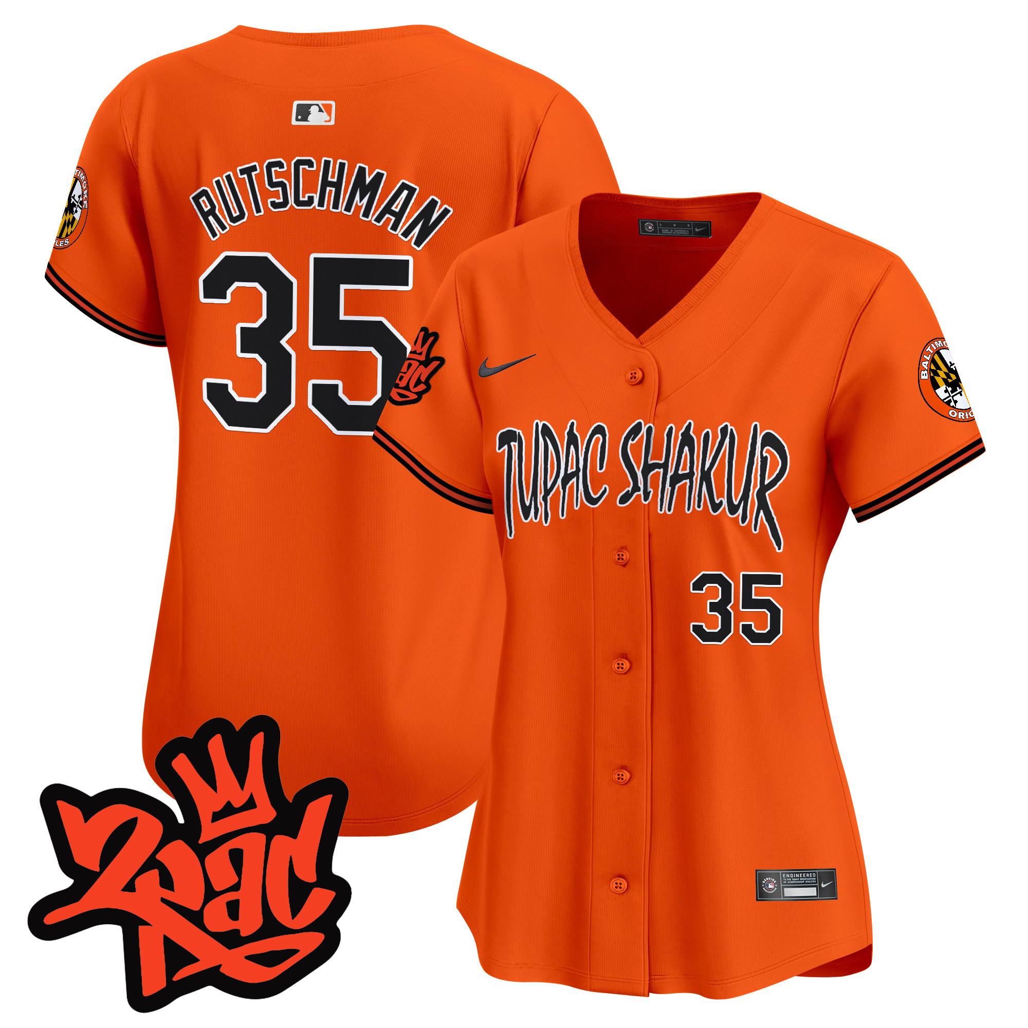 Women’s Baltimore Orioles Tupac Shakur Vapor Premier Limited Jersey - All Stitched