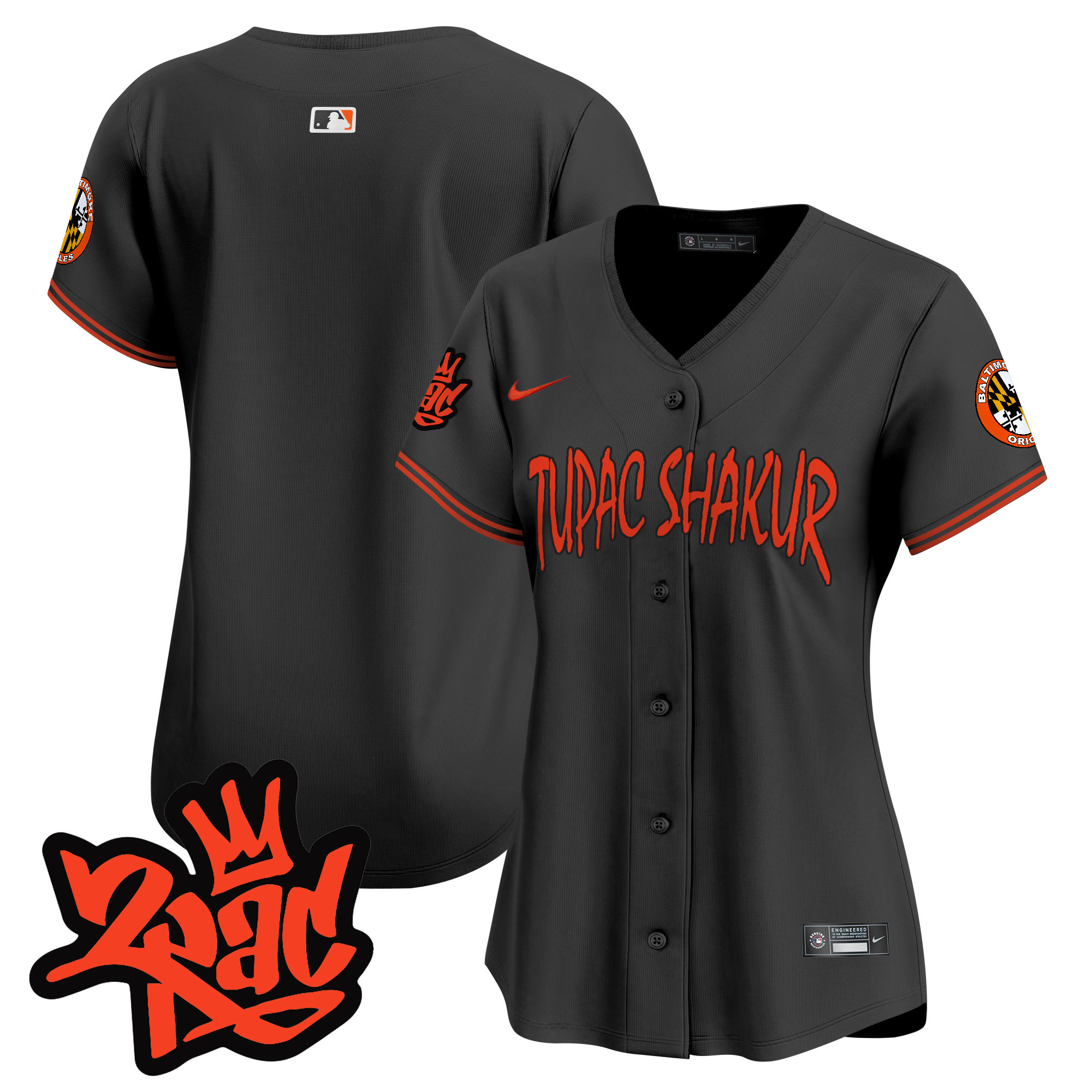 Women’s Baltimore Orioles Tupac Shakur Vapor Premier Limited Jersey - All Stitched