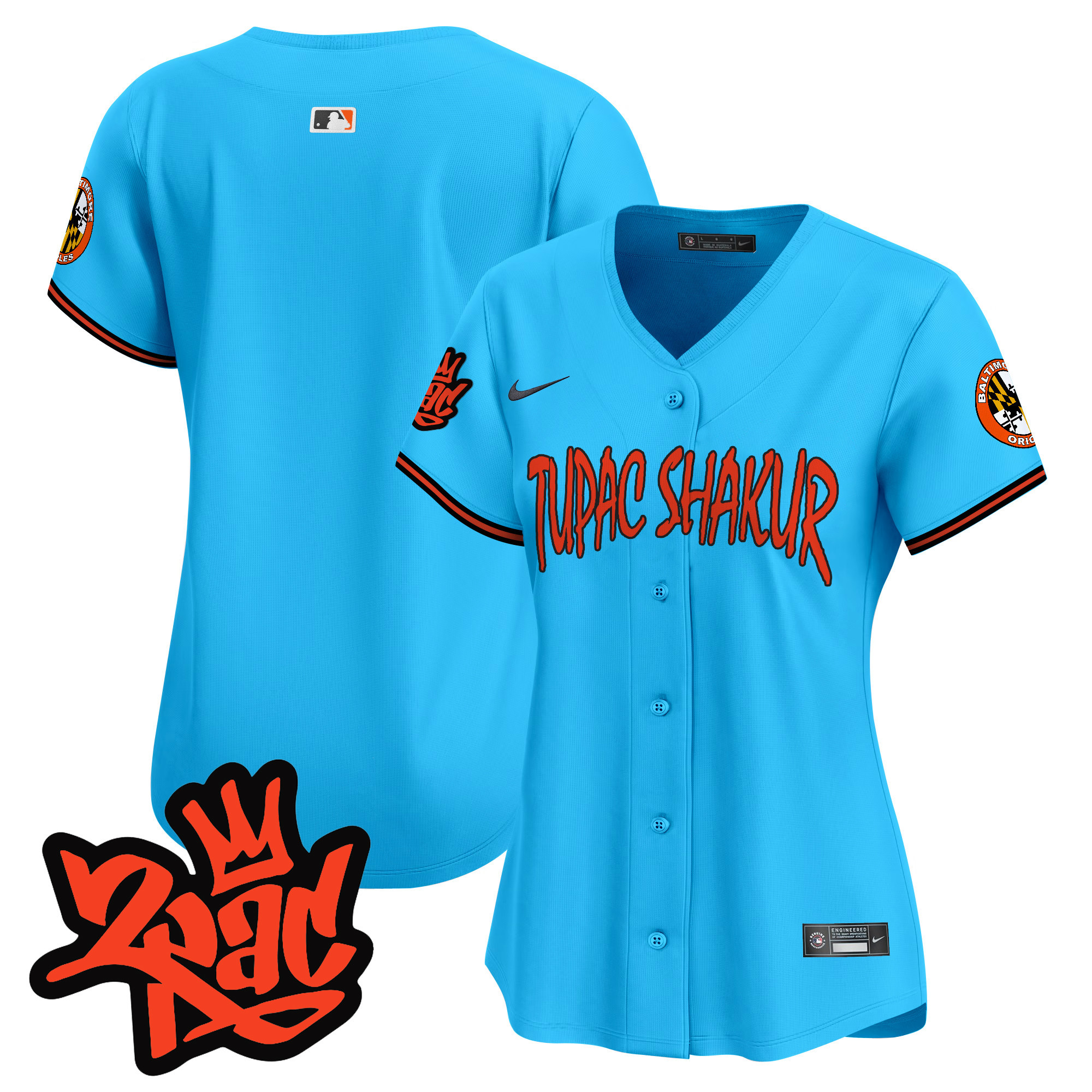 Women’s Baltimore Orioles Tupac Shakur Vapor Premier Limited Jersey - All Stitched