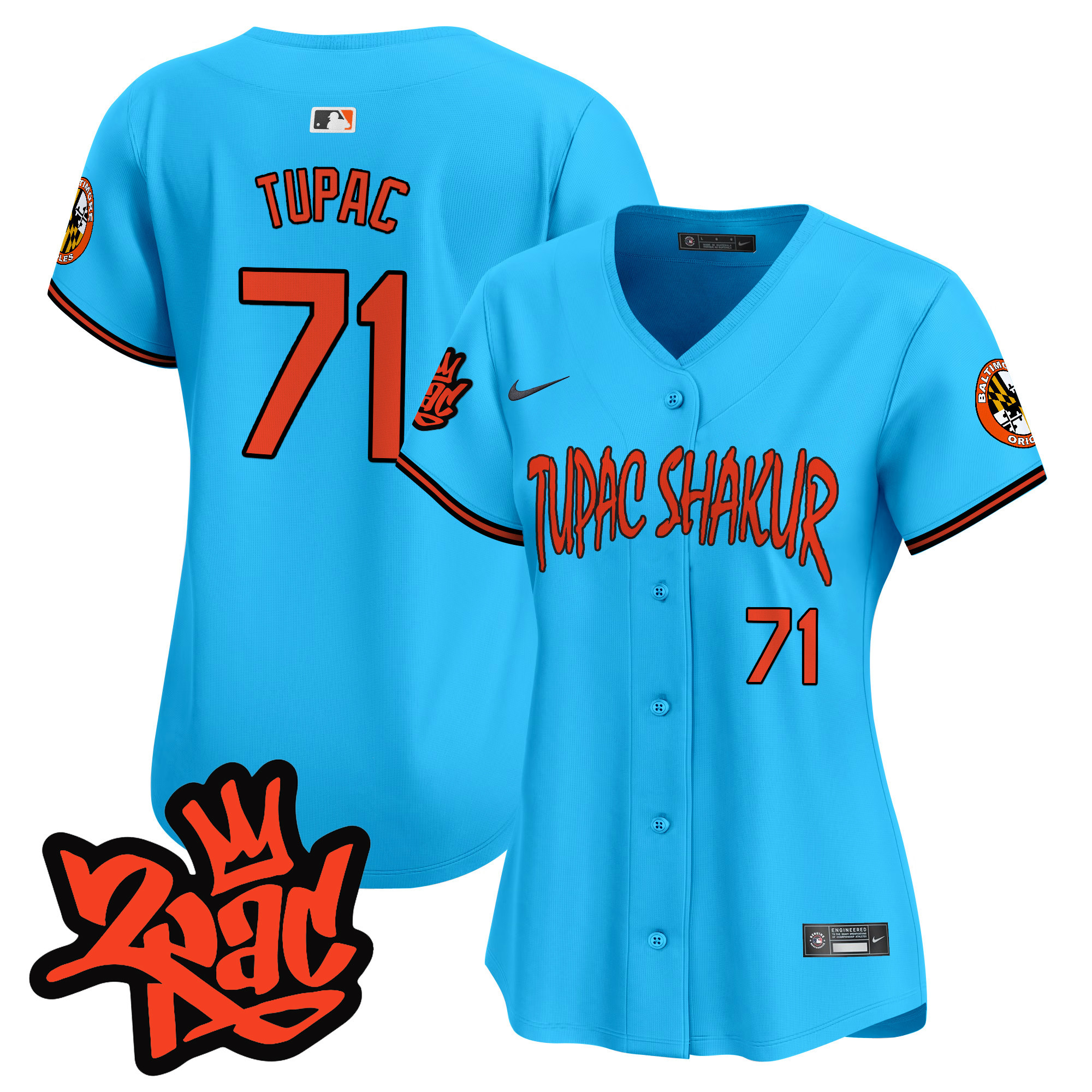 Women’s Baltimore Orioles Tupac Shakur Vapor Premier Limited Jersey - All Stitched