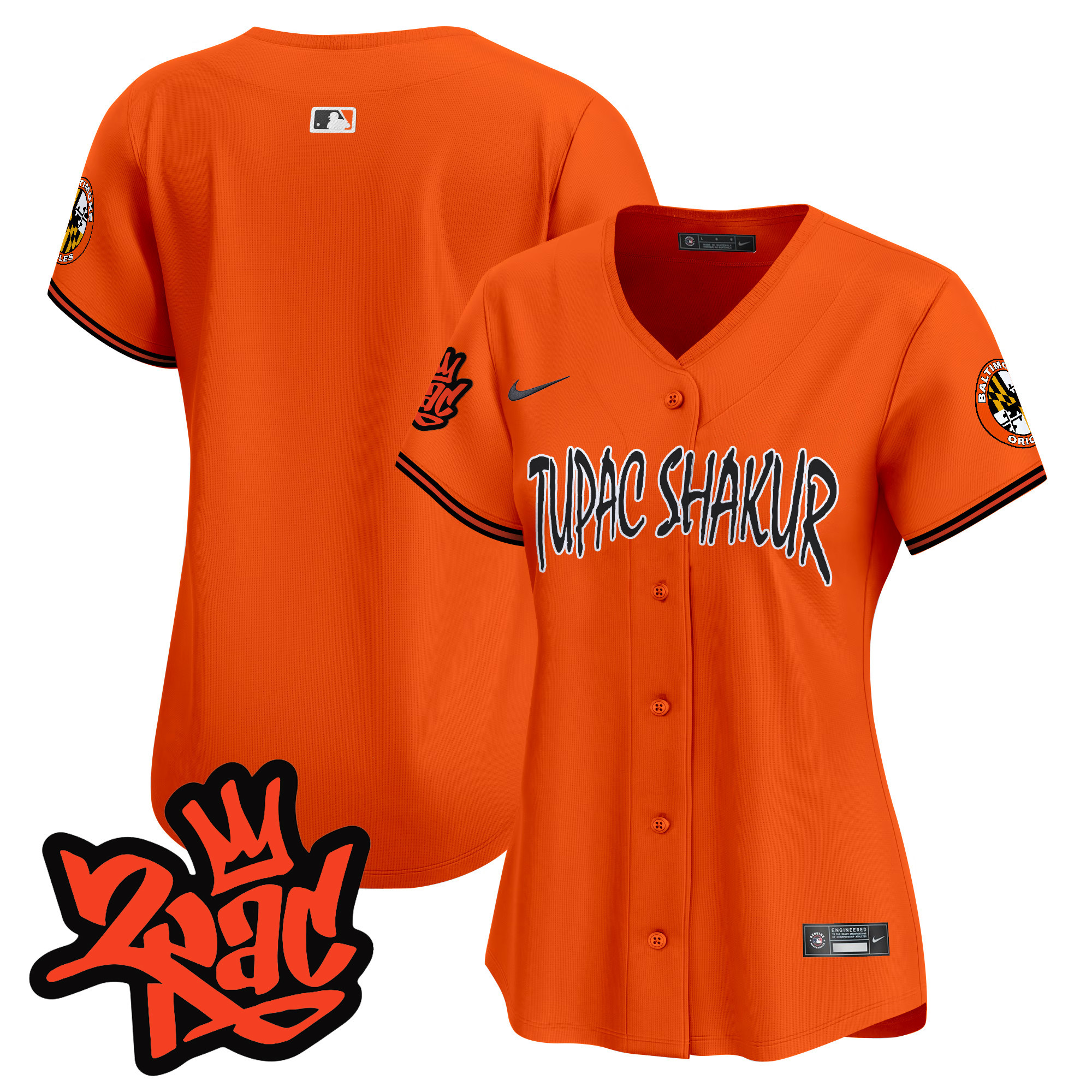 Women’s Baltimore Orioles Tupac Shakur Vapor Premier Limited Jersey - All Stitched
