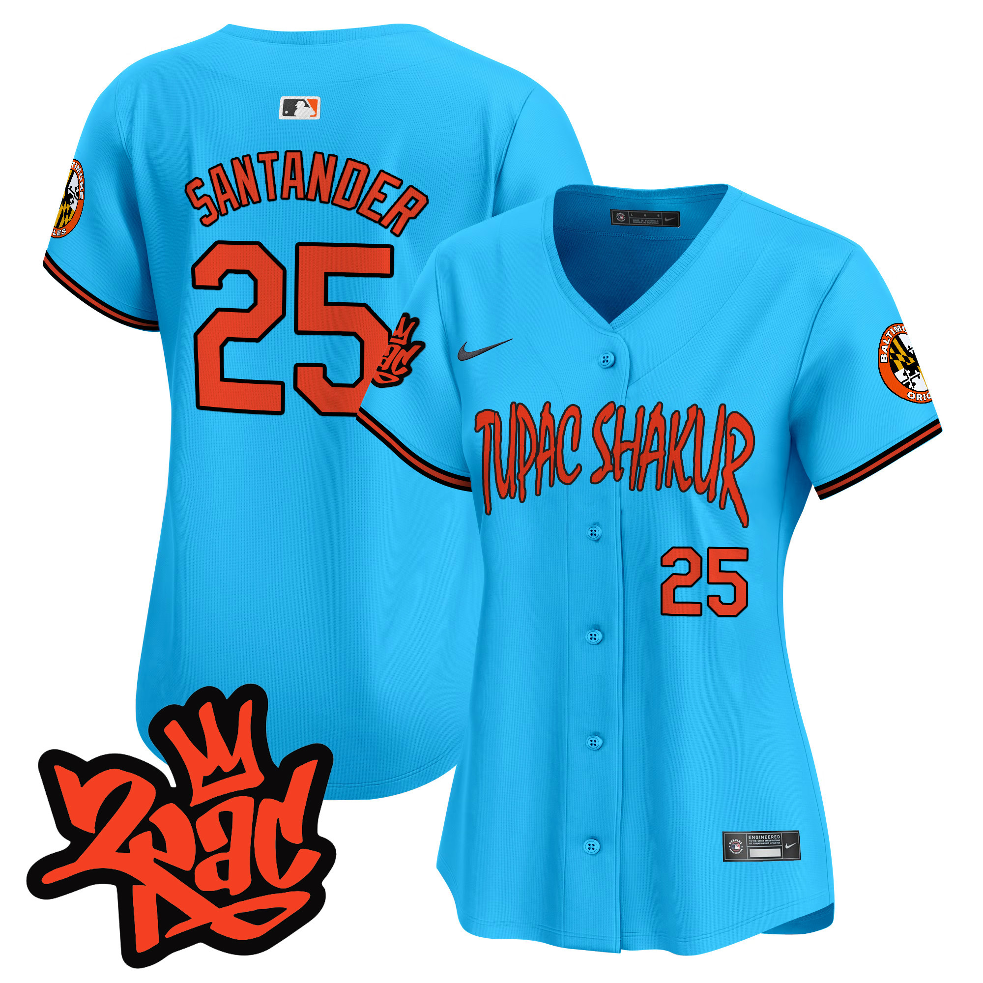 Women’s Baltimore Orioles Tupac Shakur Vapor Premier Limited Jersey - All Stitched