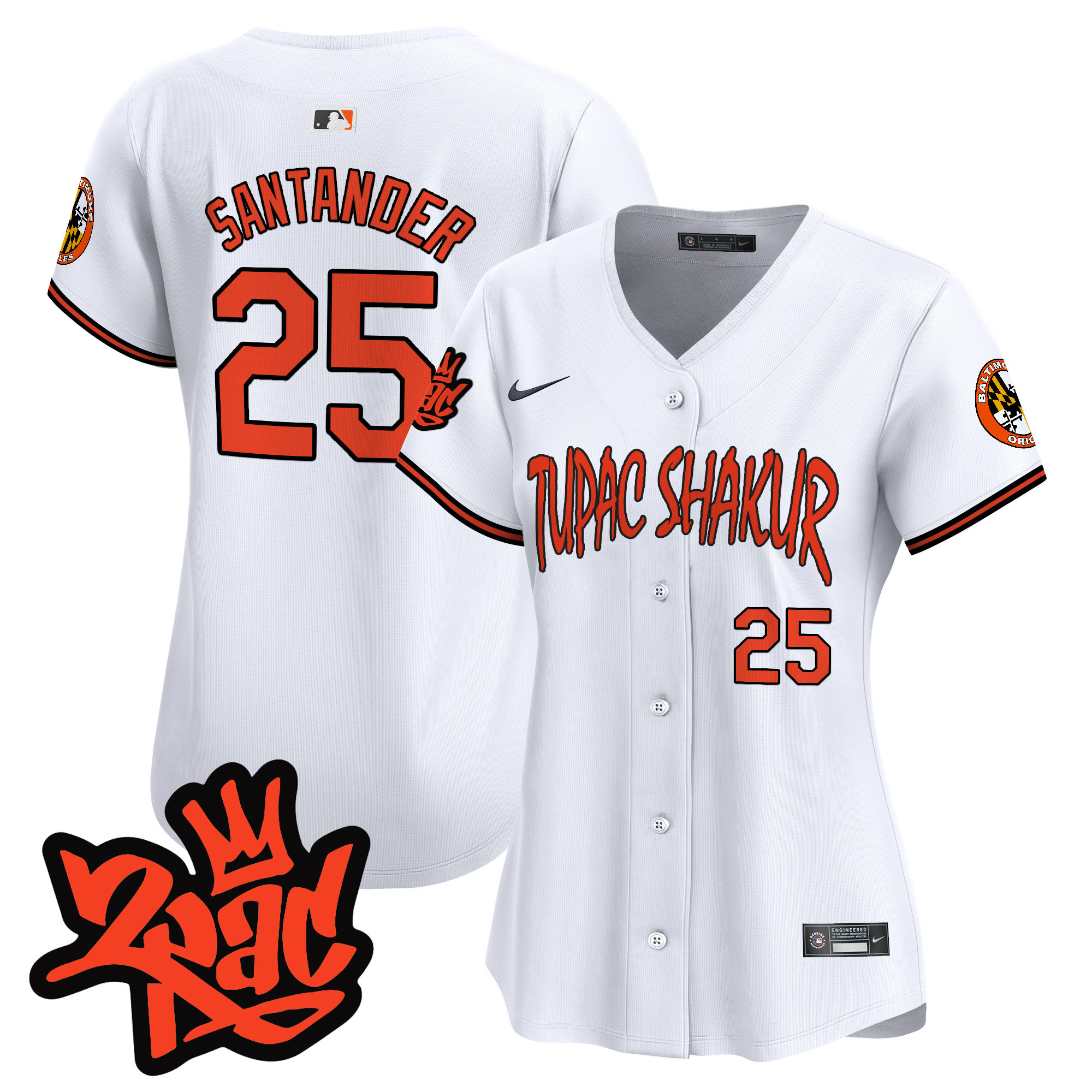 Women’s Baltimore Orioles Tupac Shakur Vapor Premier Limited Jersey - All Stitched