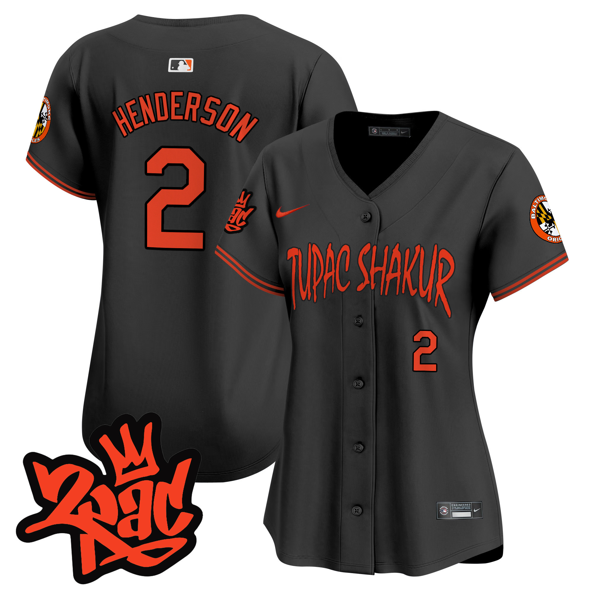 Women’s Baltimore Orioles Tupac Shakur Vapor Premier Limited Jersey - All Stitched
