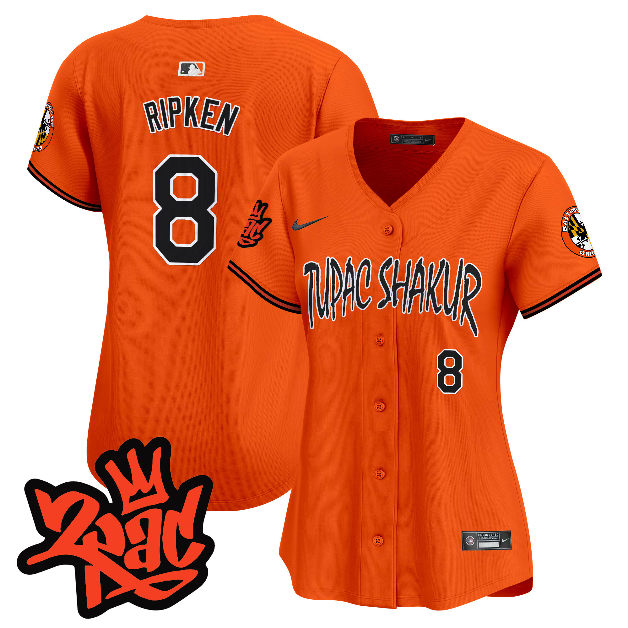 Women’s Baltimore Orioles Tupac Shakur Vapor Premier Limited Jersey - All Stitched
