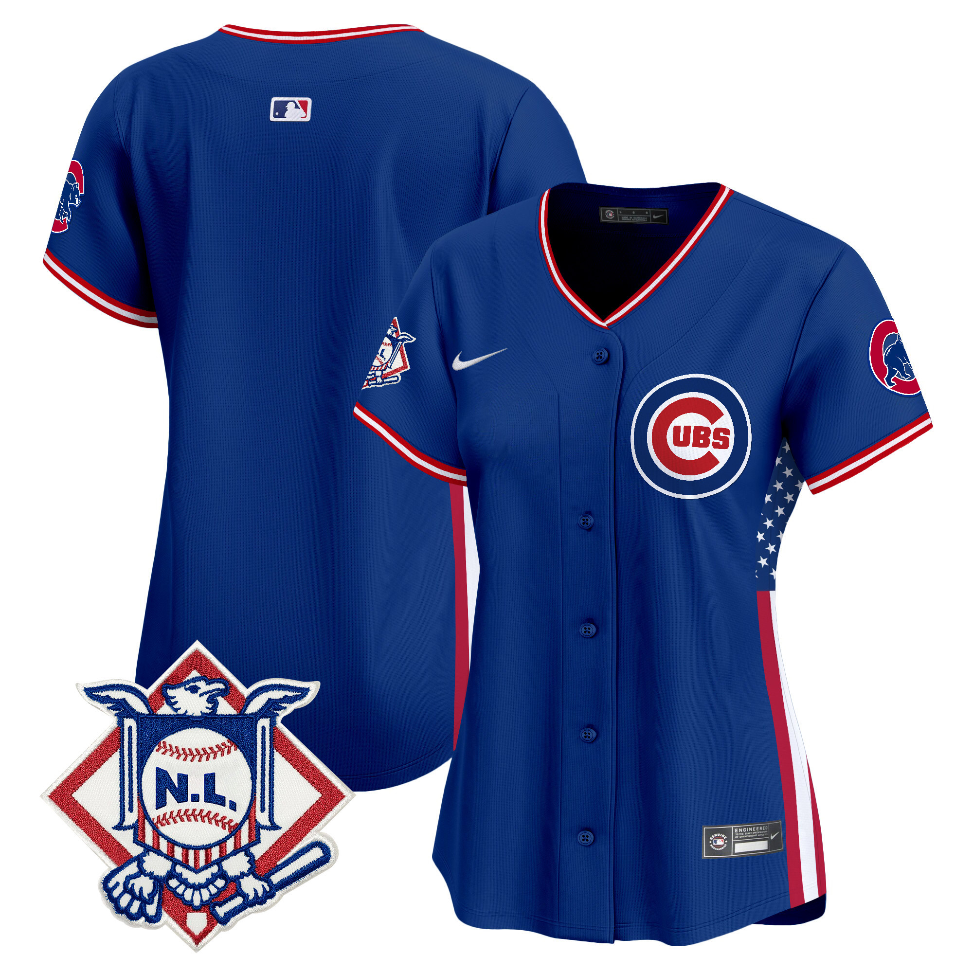 Women's Chicago Cubs 2024 Fourth of July Vapor Premier Limited Jersey V3 - All Stitched