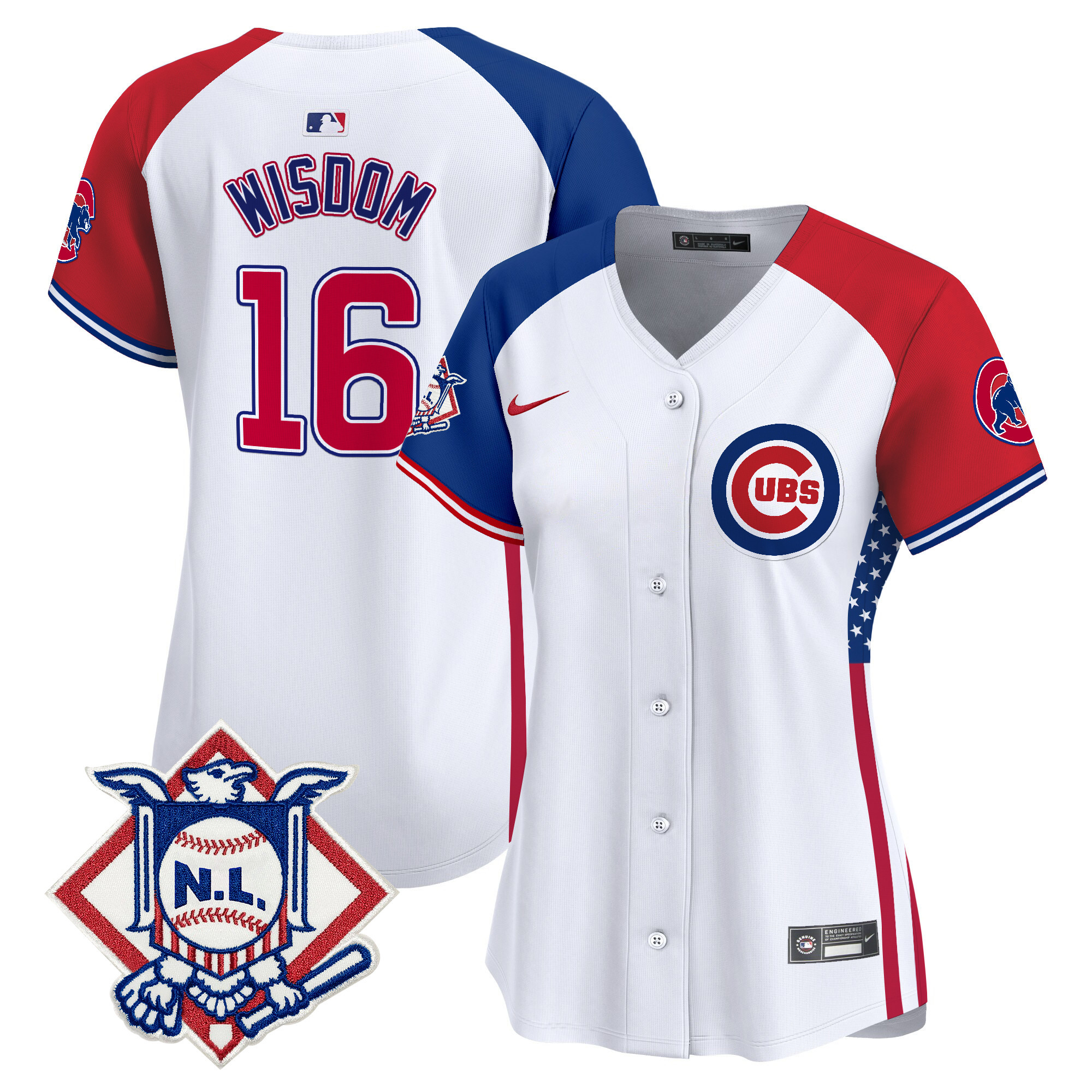 Women's Chicago Cubs 2024 Fourth of July Vapor Premier Limited Jersey V3 - All Stitched