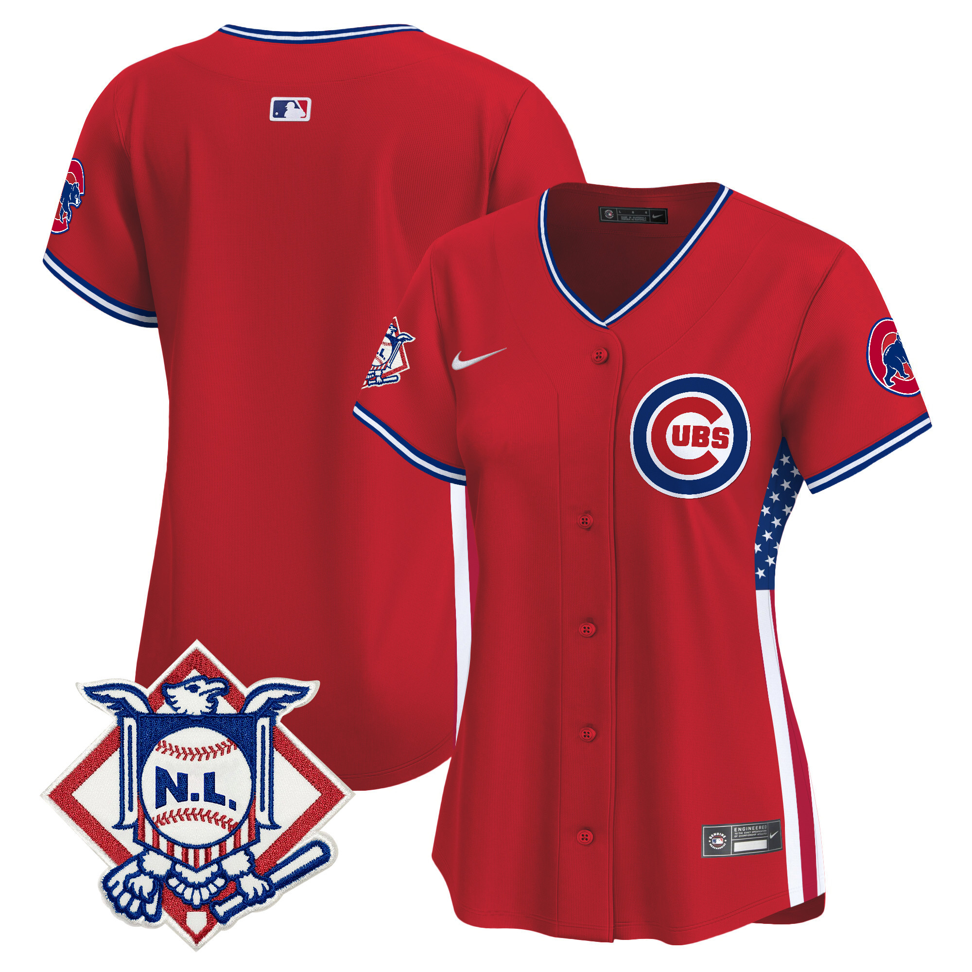 Women's Chicago Cubs 2024 Fourth of July Vapor Premier Limited Jersey V3 - All Stitched