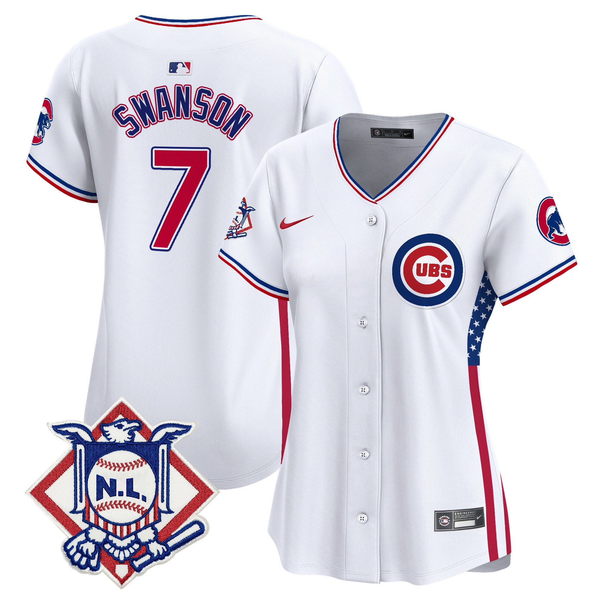 Women's Chicago Cubs 2024 Fourth of July Vapor Premier Limited Jersey V3 - All Stitched