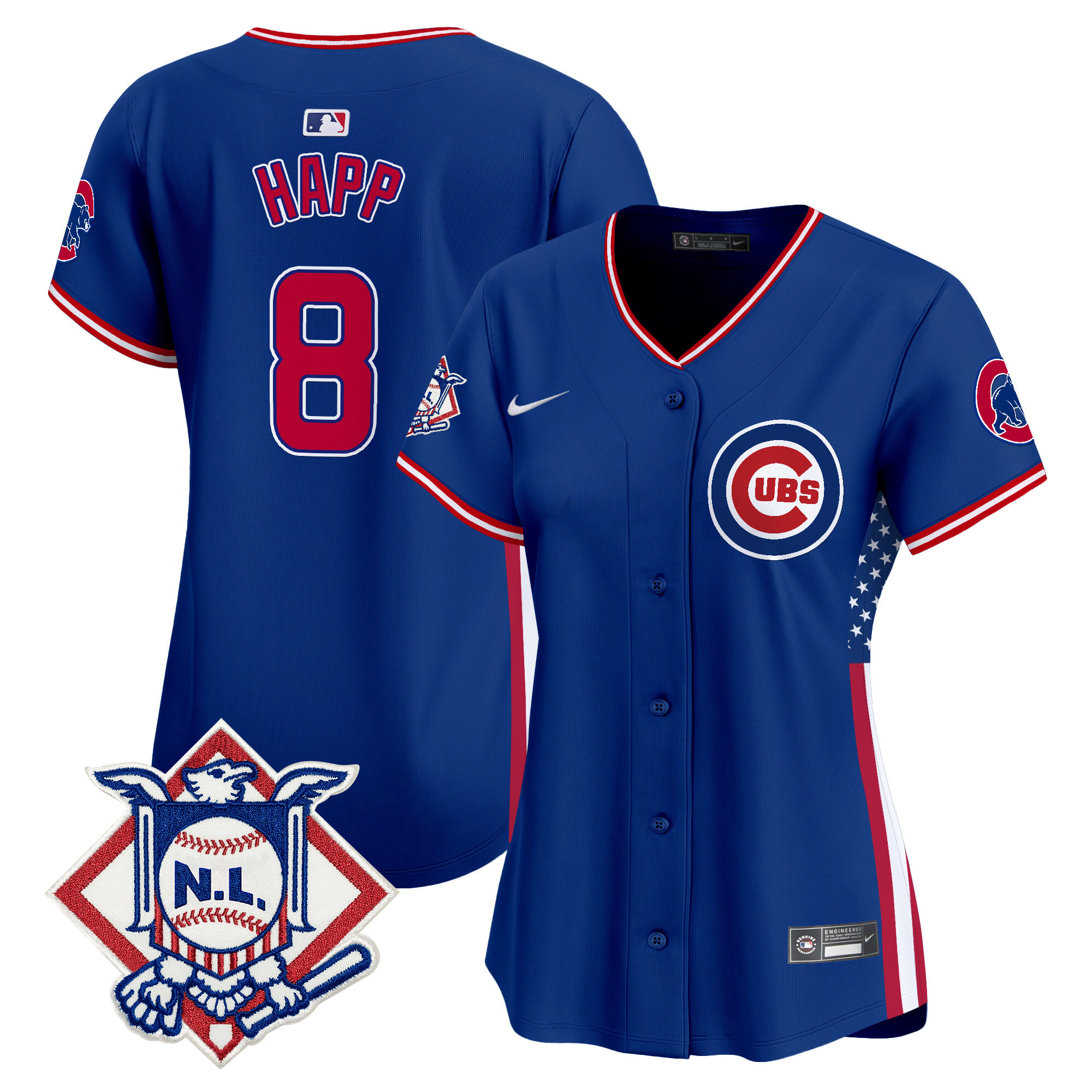 Women's Chicago Cubs 2024 Fourth of July Vapor Premier Limited Jersey V3 - All Stitched
