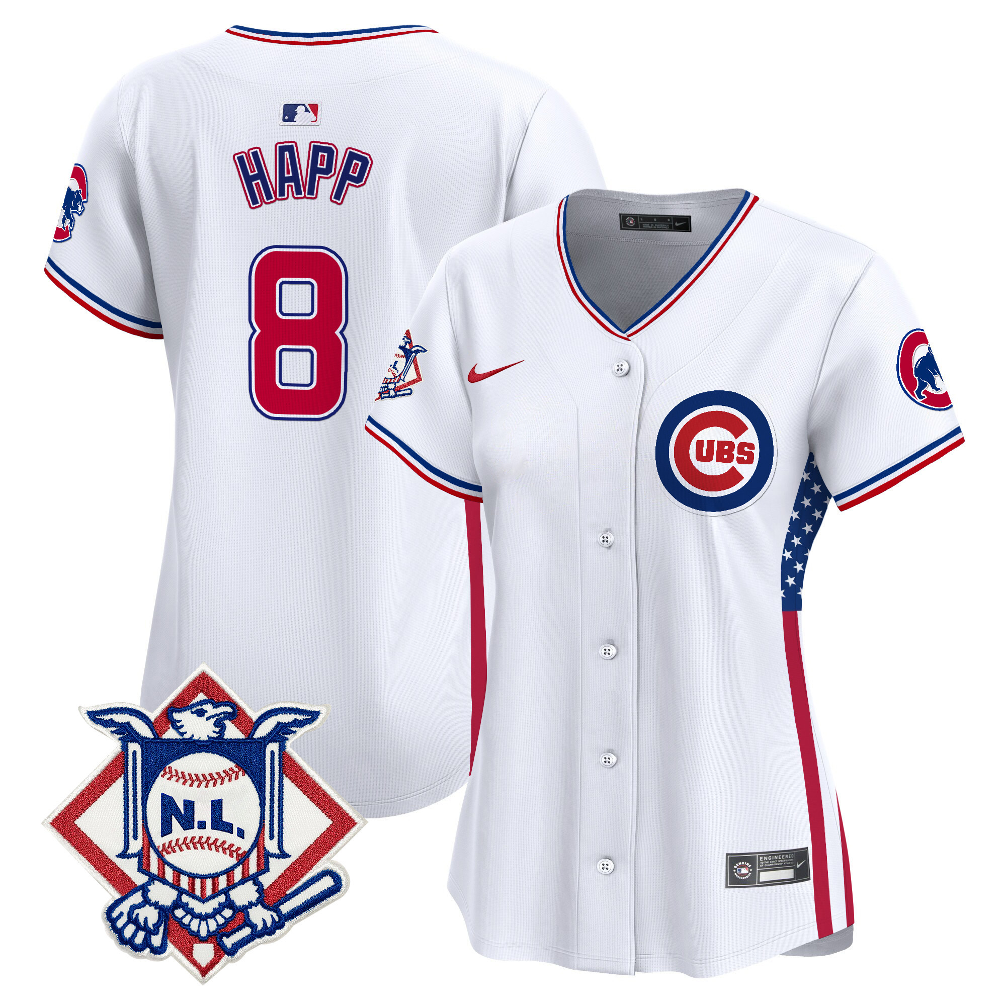 Women's Chicago Cubs 2024 Fourth of July Vapor Premier Limited Jersey V3 - All Stitched