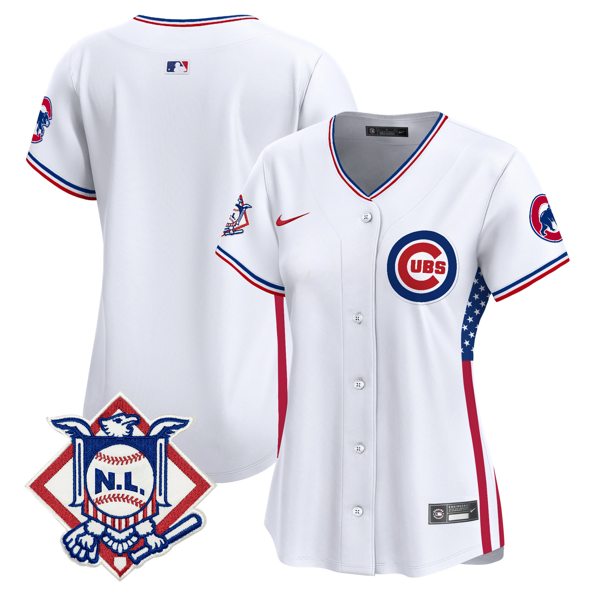 Women's Chicago Cubs 2024 Fourth of July Vapor Premier Limited Jersey V3 - All Stitched