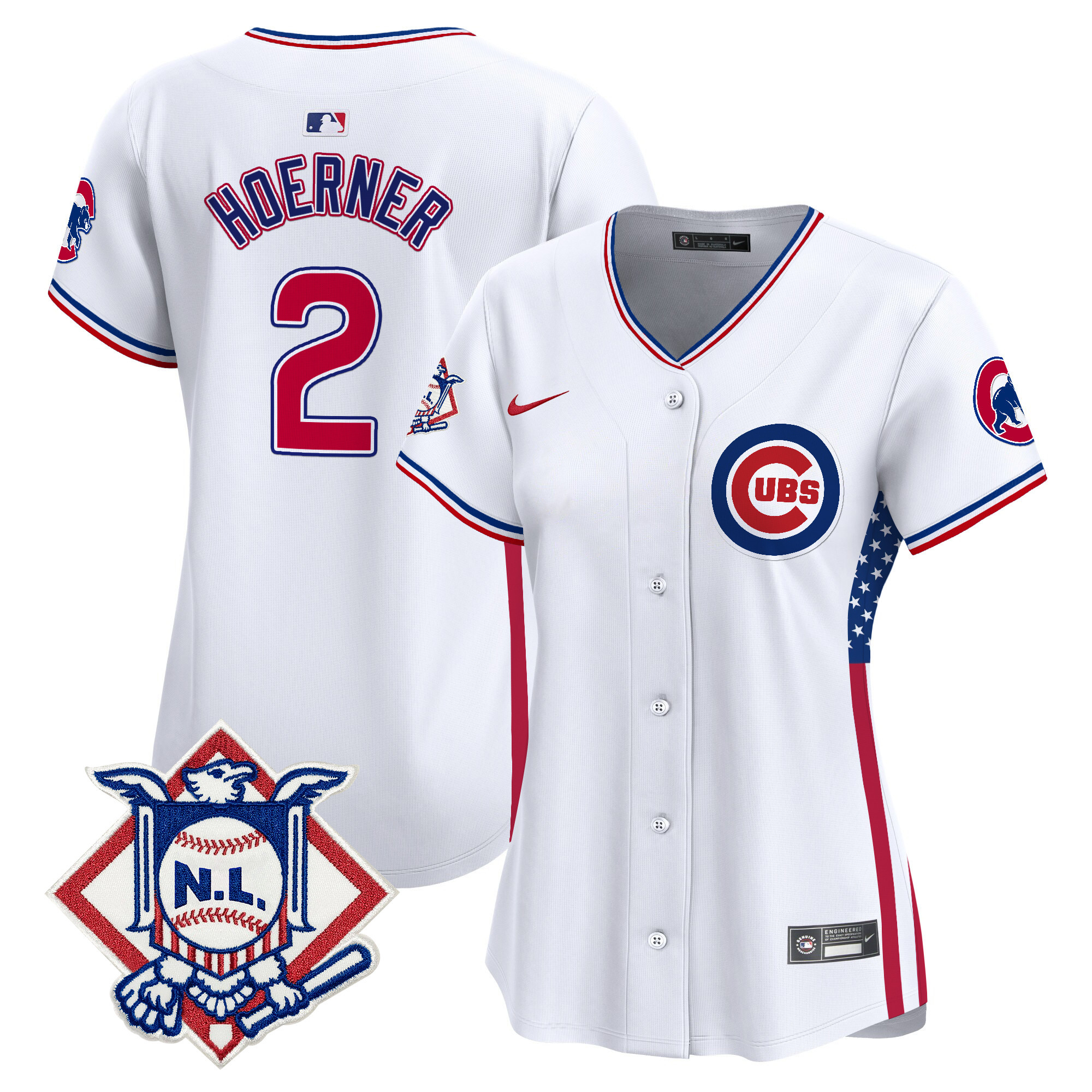 Women's Chicago Cubs 2024 Fourth of July Vapor Premier Limited Jersey V3 - All Stitched