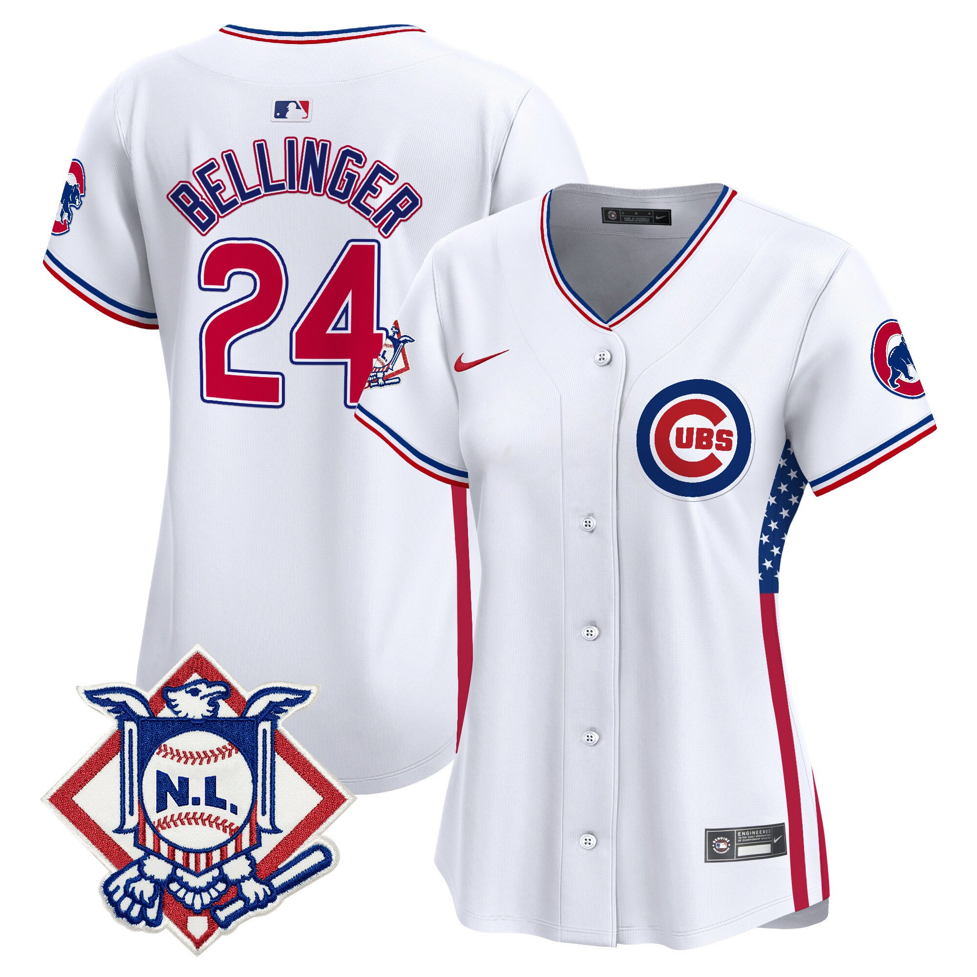 Women's Chicago Cubs 2024 Fourth of July Vapor Premier Limited Jersey V3 - All Stitched