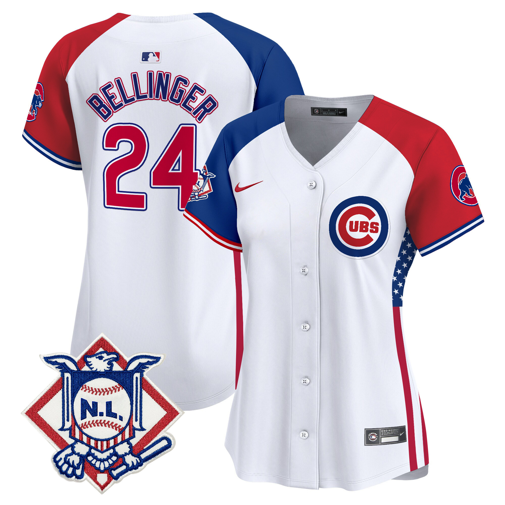 Women's Chicago Cubs 2024 Fourth of July Vapor Premier Limited Jersey V3 - All Stitched
