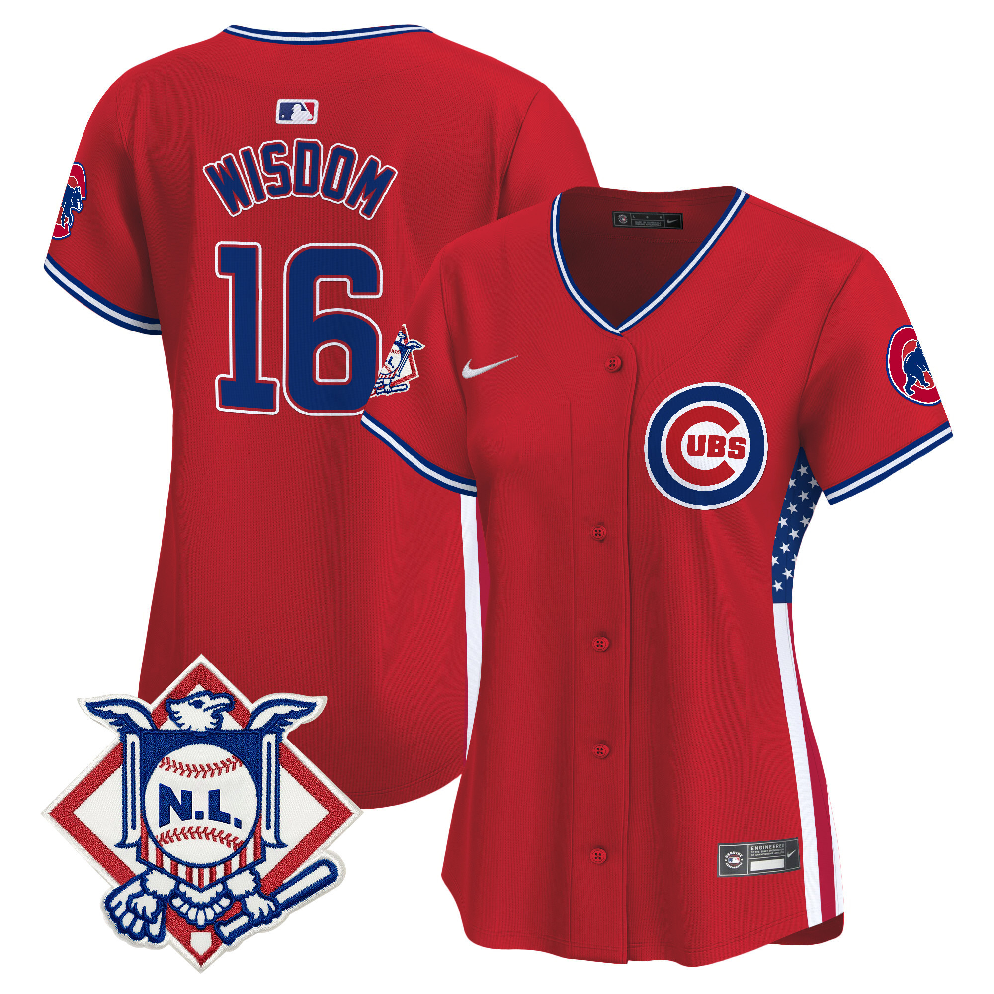 Women's Chicago Cubs 2024 Fourth of July Vapor Premier Limited Jersey V3 - All Stitched
