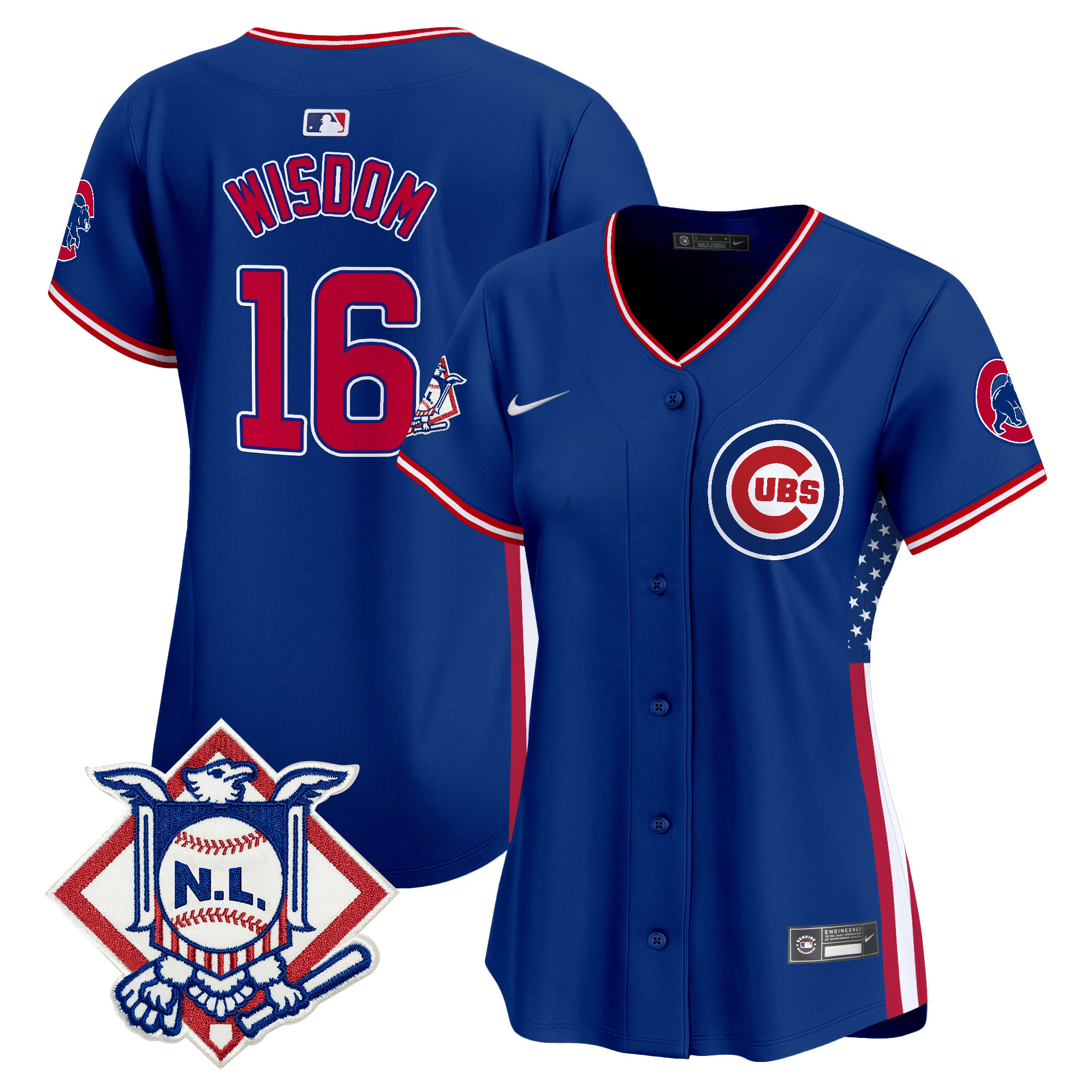 Women's Chicago Cubs 2024 Fourth of July Vapor Premier Limited Jersey V3 - All Stitched