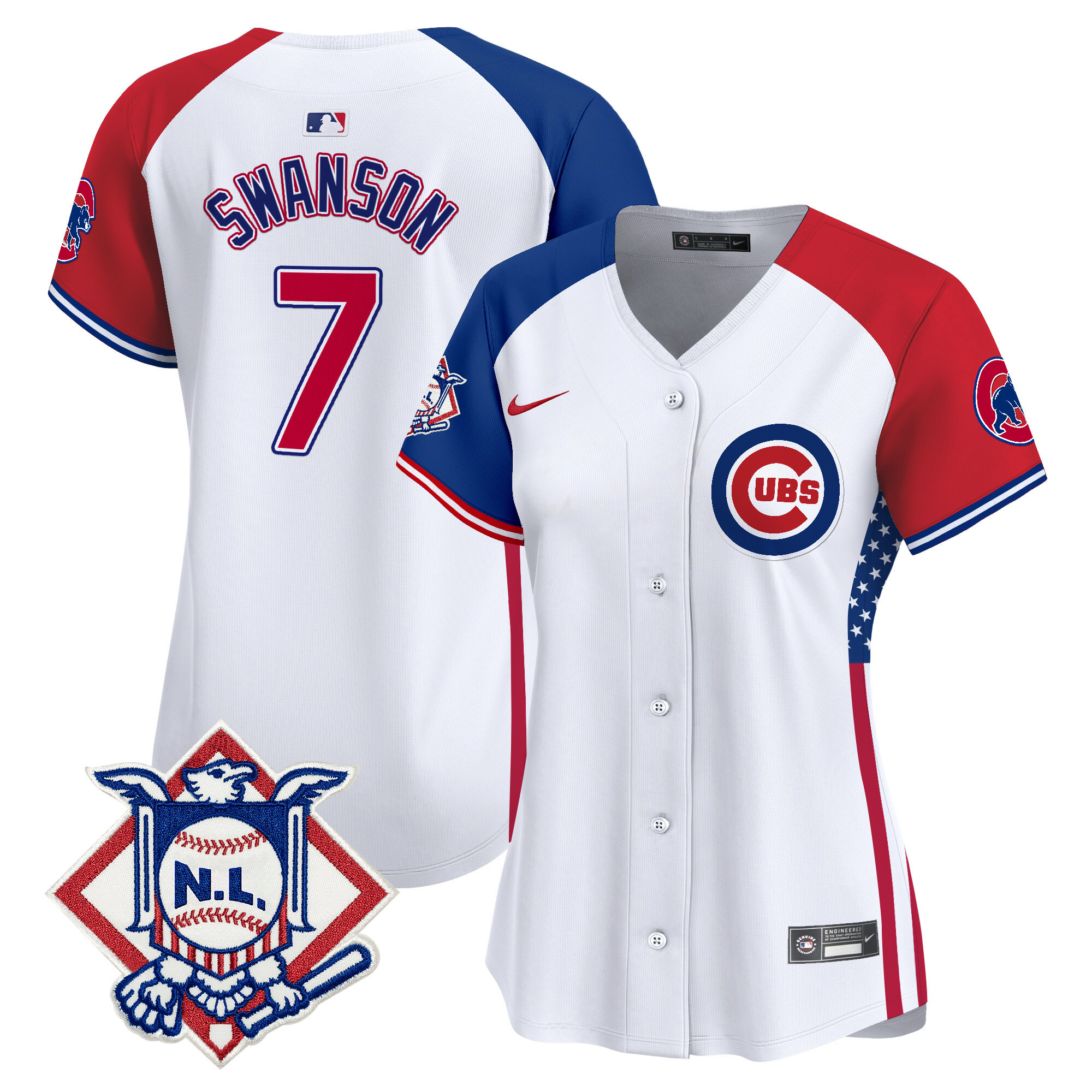 Women's Chicago Cubs 2024 Fourth of July Vapor Premier Limited Jersey V3 - All Stitched