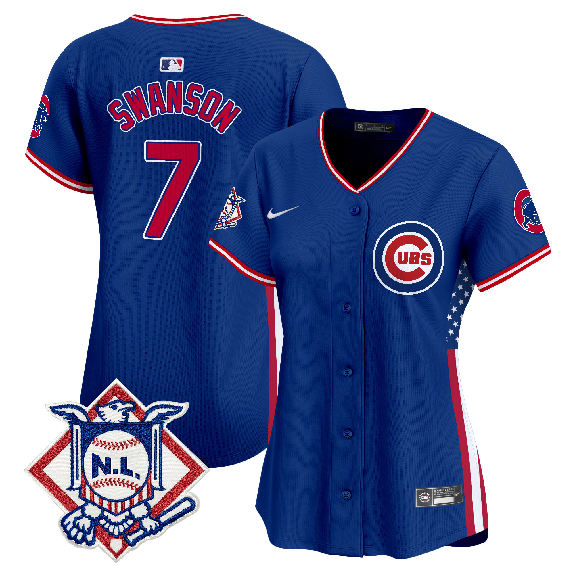 Women's Chicago Cubs 2024 Fourth of July Vapor Premier Limited Jersey V3 - All Stitched