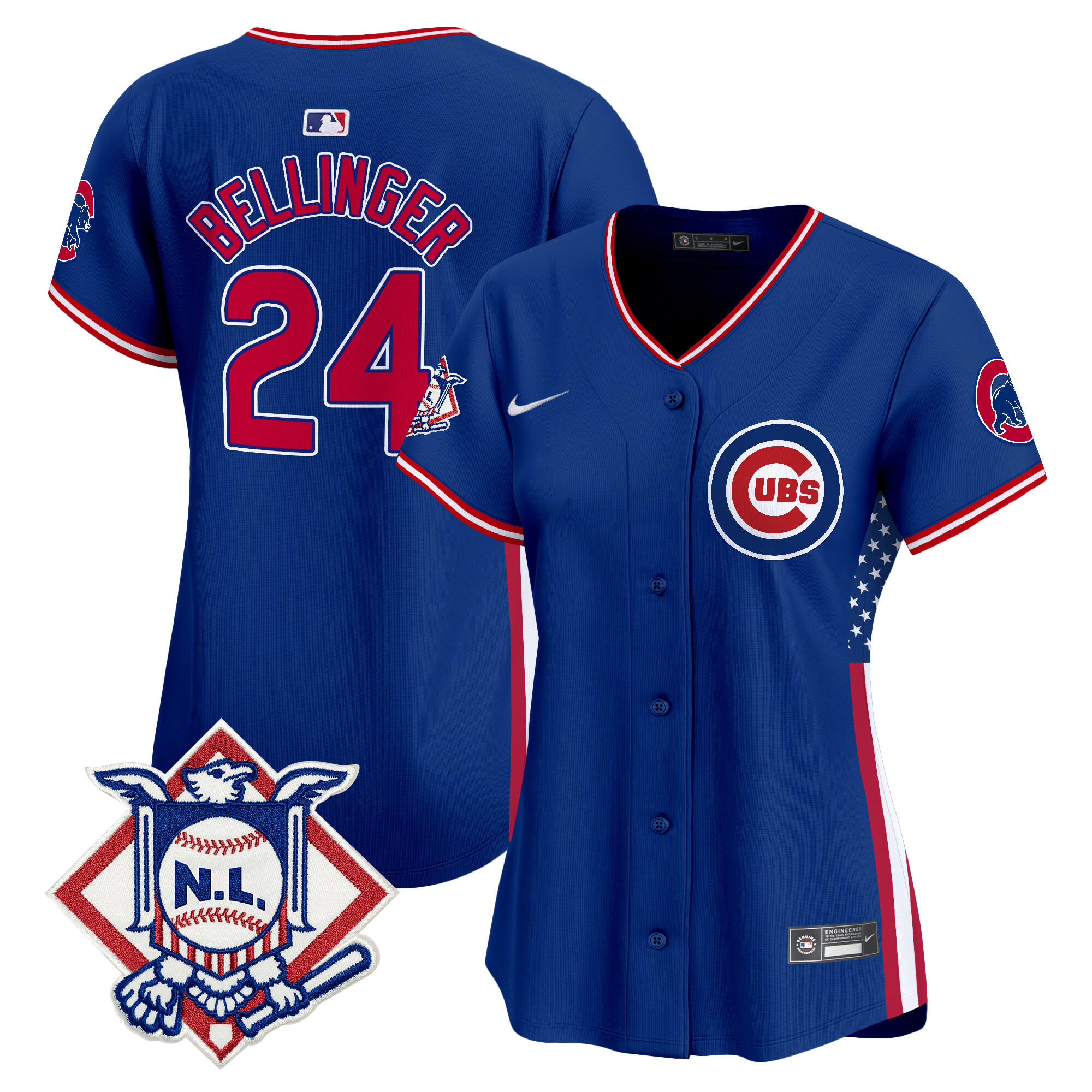 Women's Chicago Cubs 2024 Fourth of July Vapor Premier Limited Jersey V3 - All Stitched