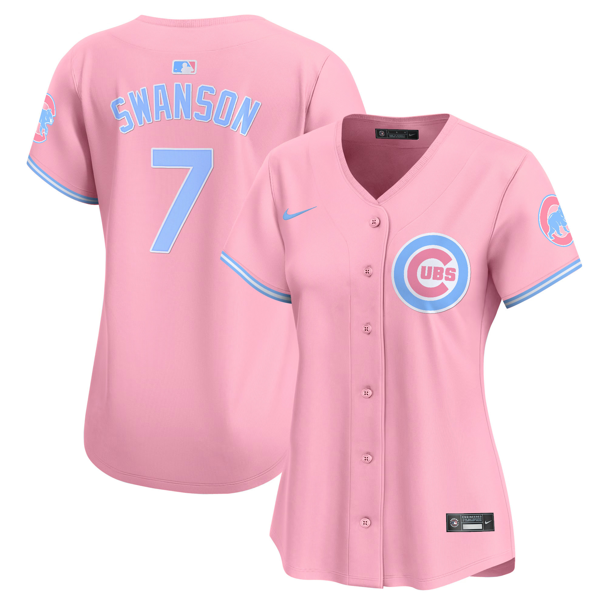 Women's Chicago Cubs Bubblegum Pink Vapor Premier Limited Jersey - All Stitched