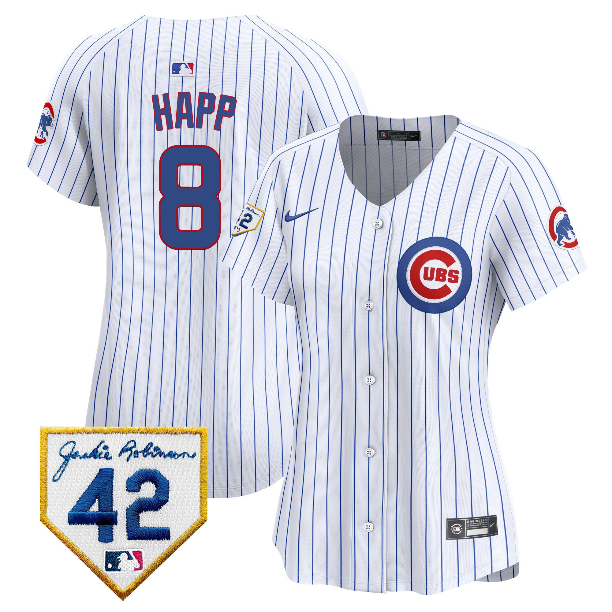 Women's Chicago Cubs Jackie Robinson Patch Vapor Premier Limited Jersey - All Stitched