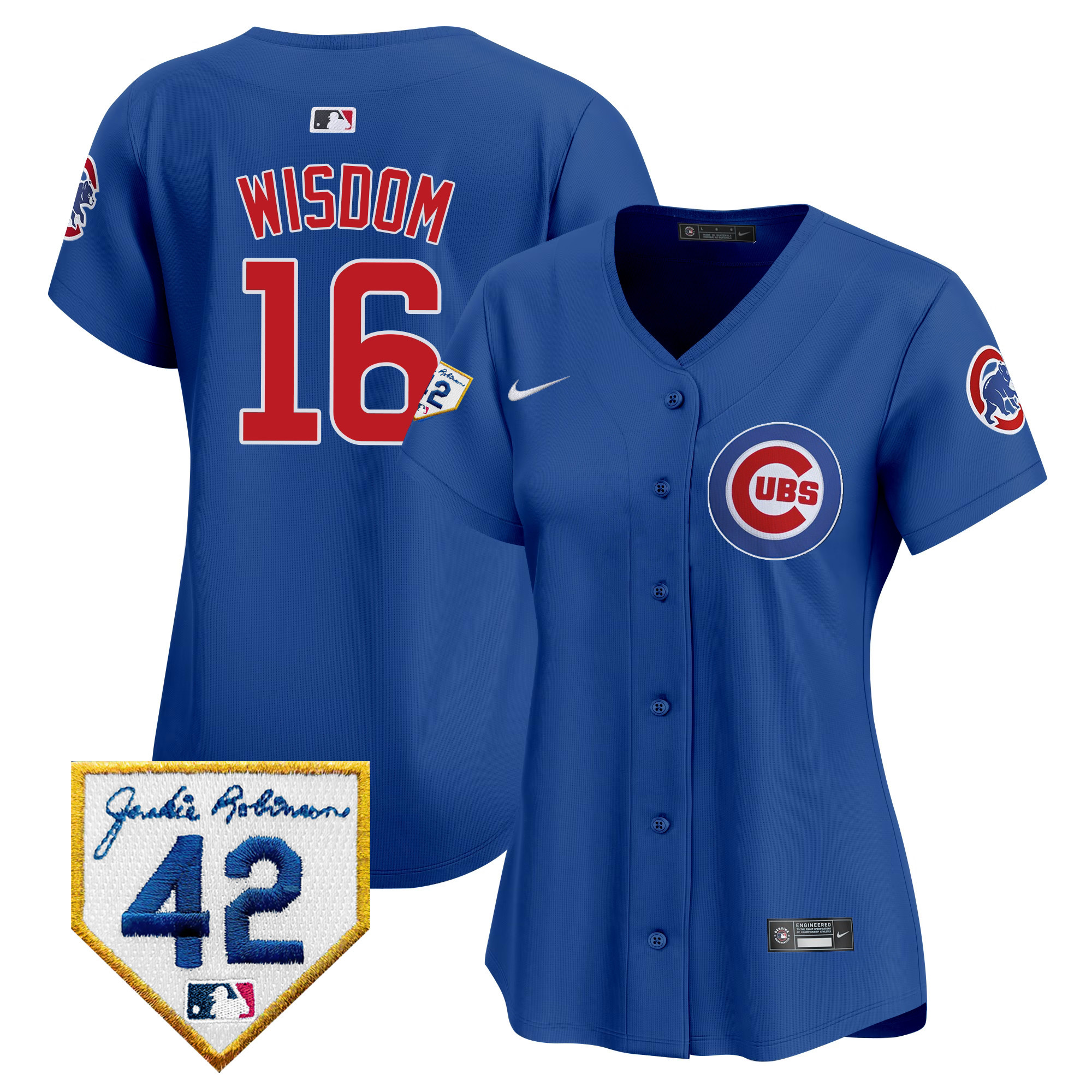 Women's Chicago Cubs Jackie Robinson Patch Vapor Premier Limited Jersey - All Stitched