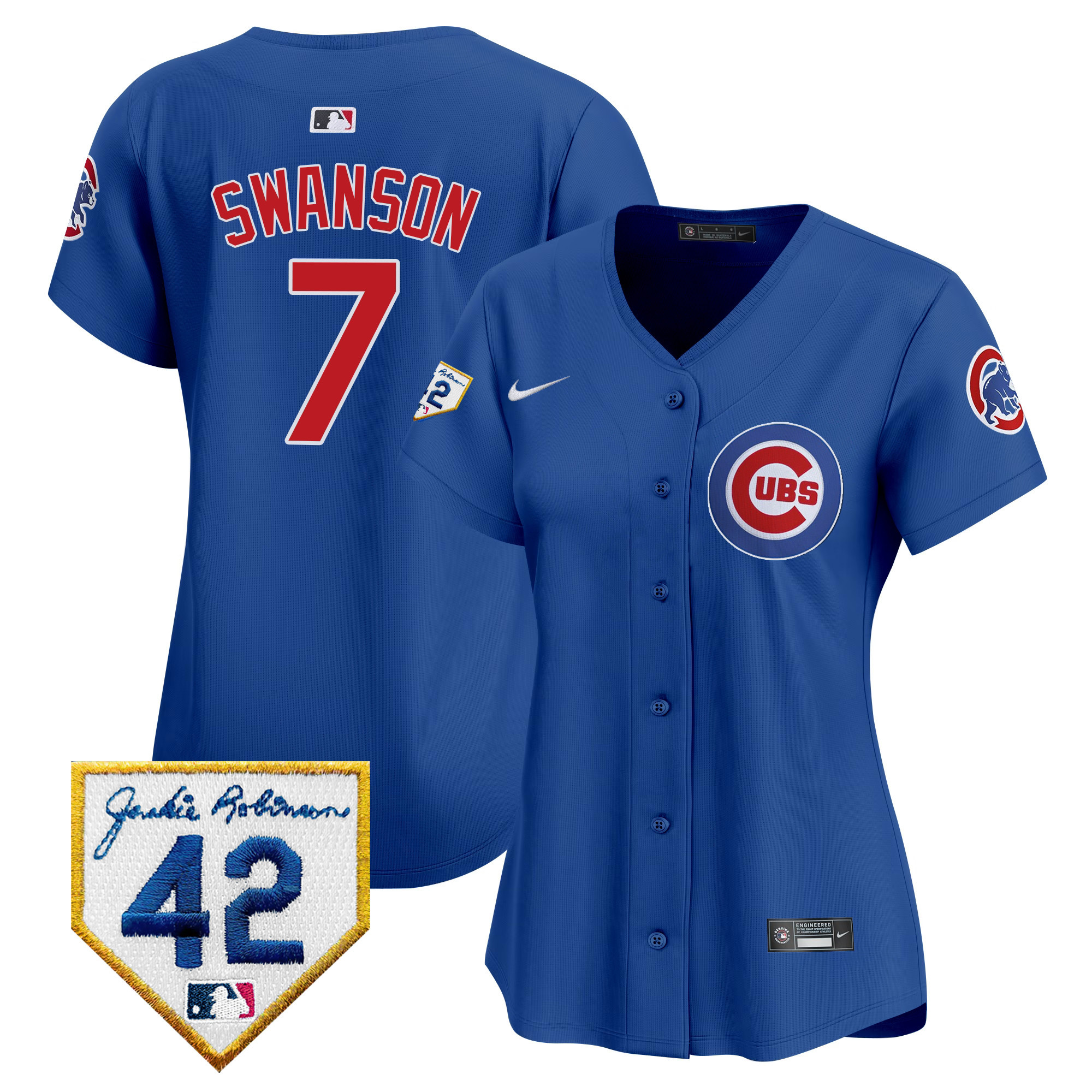 Women's Chicago Cubs Jackie Robinson Patch Vapor Premier Limited Jersey - All Stitched