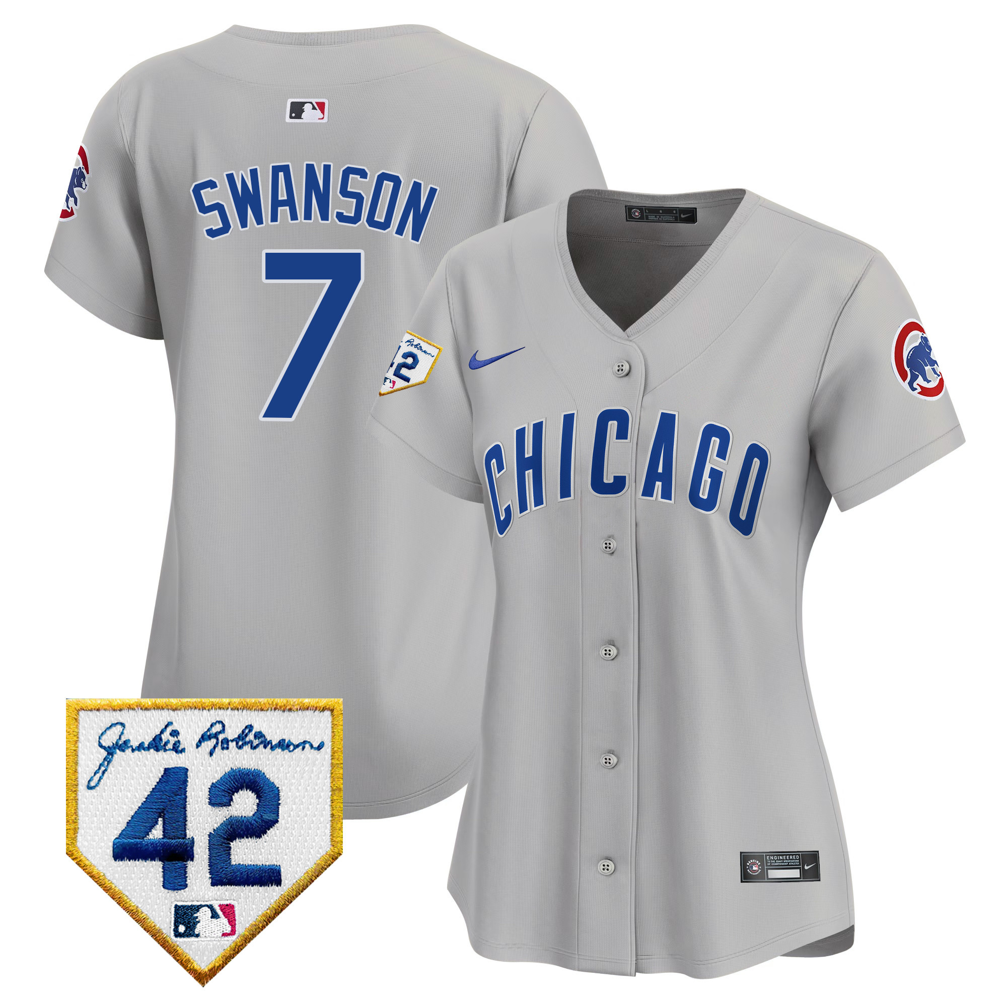 Women's Chicago Cubs Jackie Robinson Patch Vapor Premier Limited Jersey - All Stitched