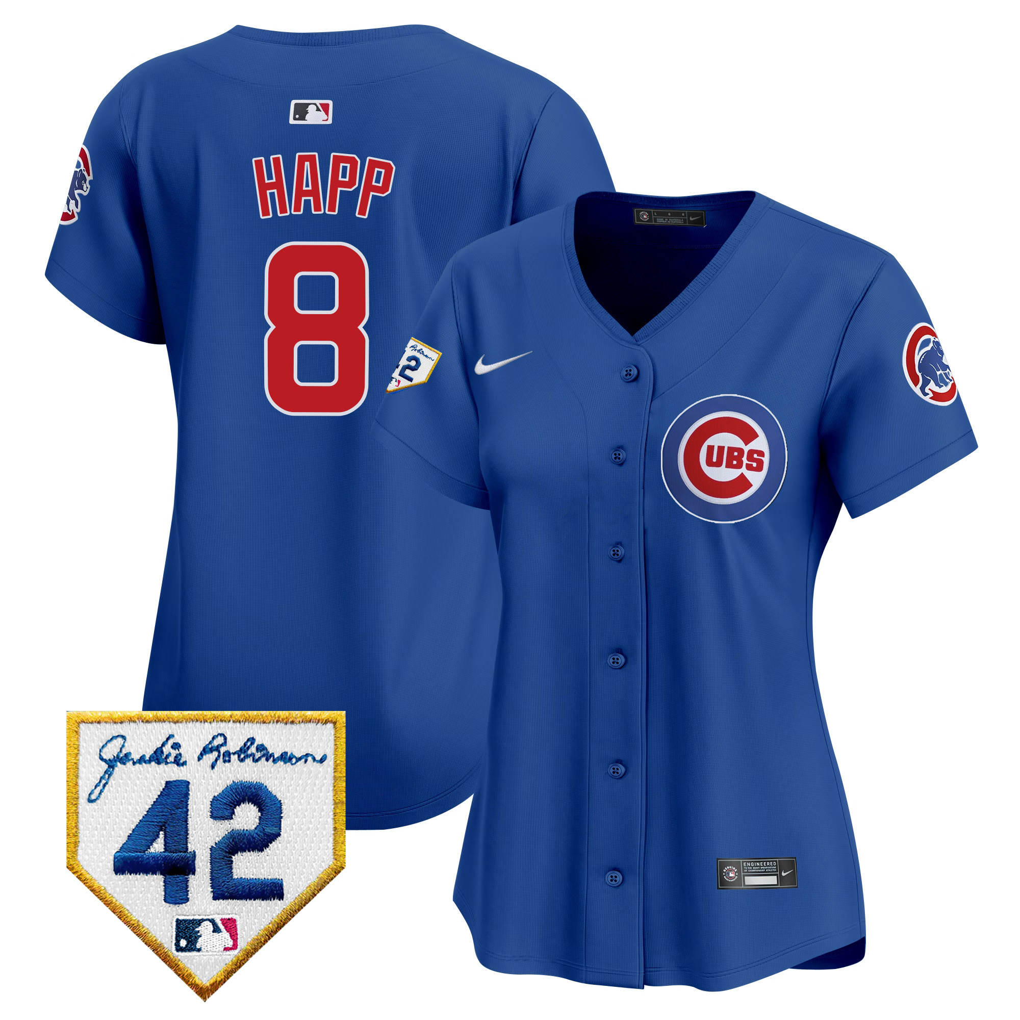 Women's Chicago Cubs Jackie Robinson Patch Vapor Premier Limited Jersey - All Stitched