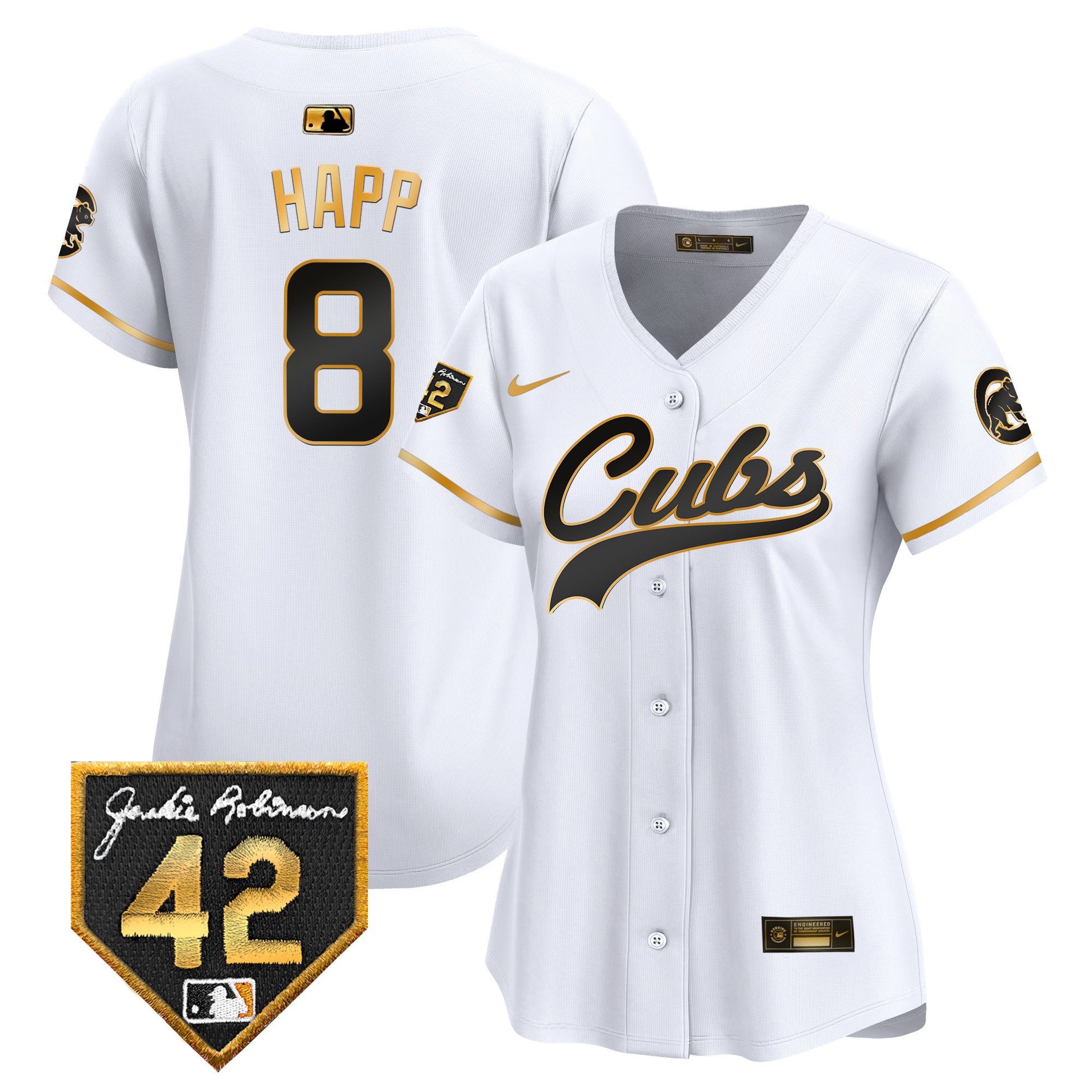 Women's Chicago Cubs Jackie Robinson Patch Vapor Premier Limited Jersey - All Stitched