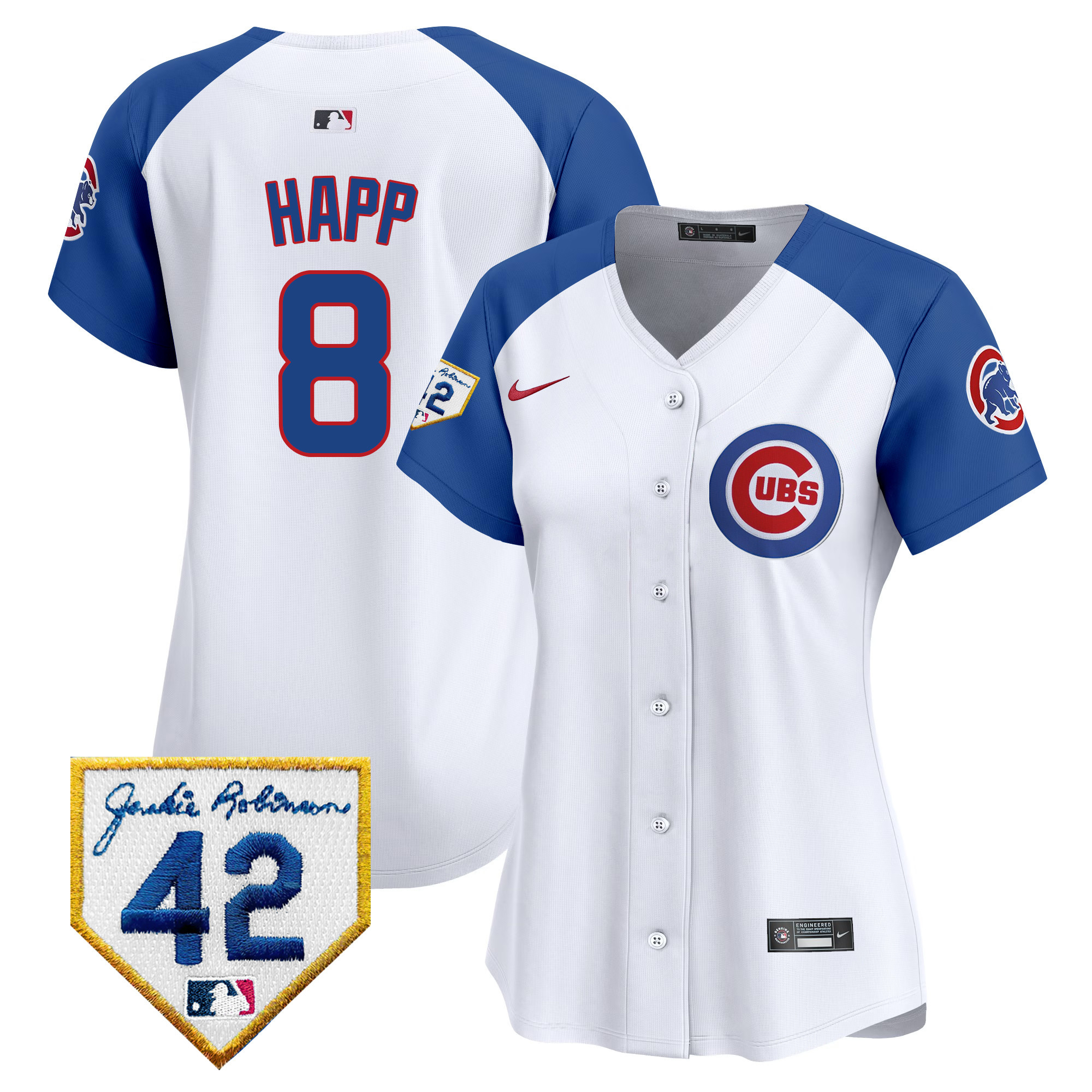 Women's Chicago Cubs Jackie Robinson Patch Vapor Premier Limited Jersey - All Stitched