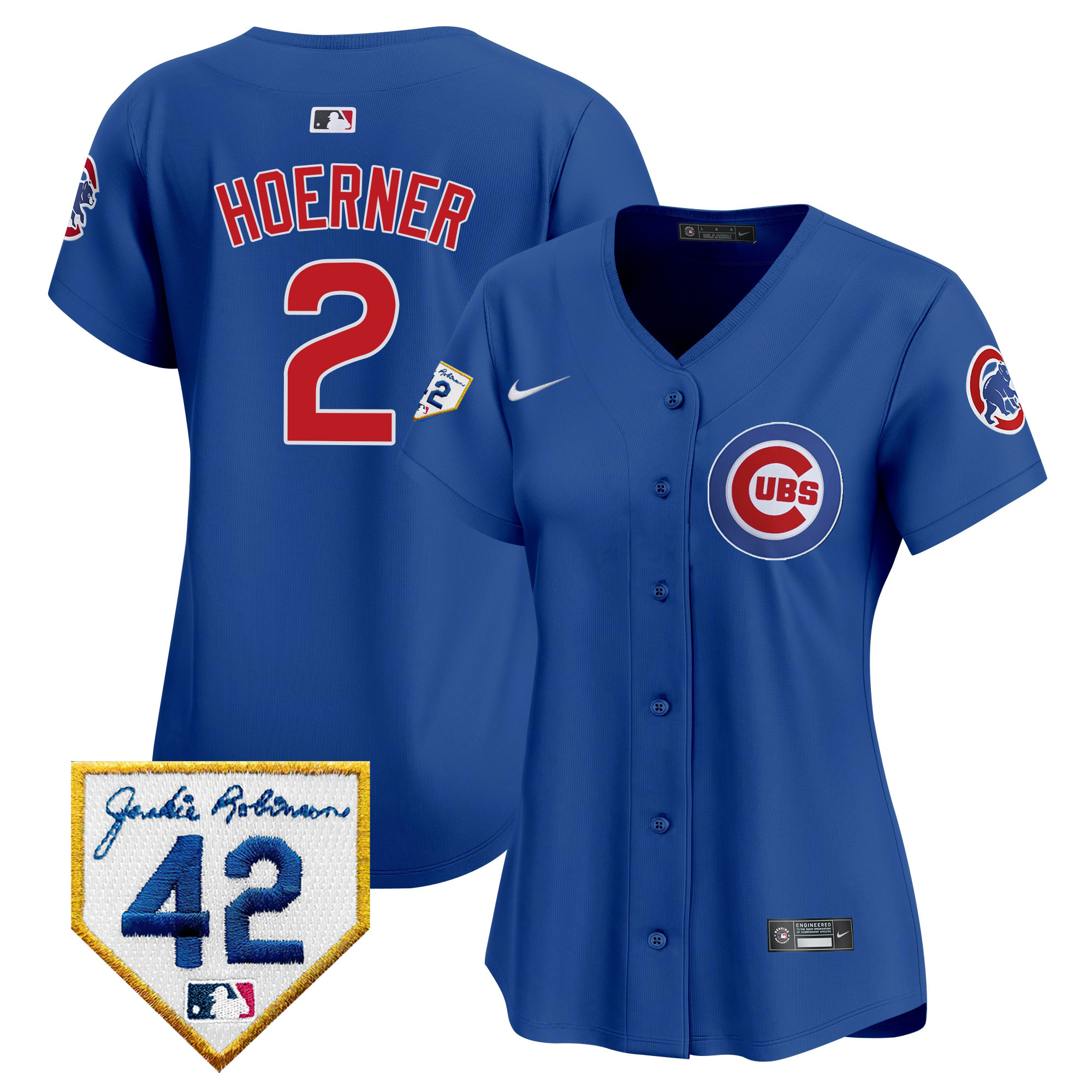 Women's Chicago Cubs Jackie Robinson Patch Vapor Premier Limited Jersey - All Stitched