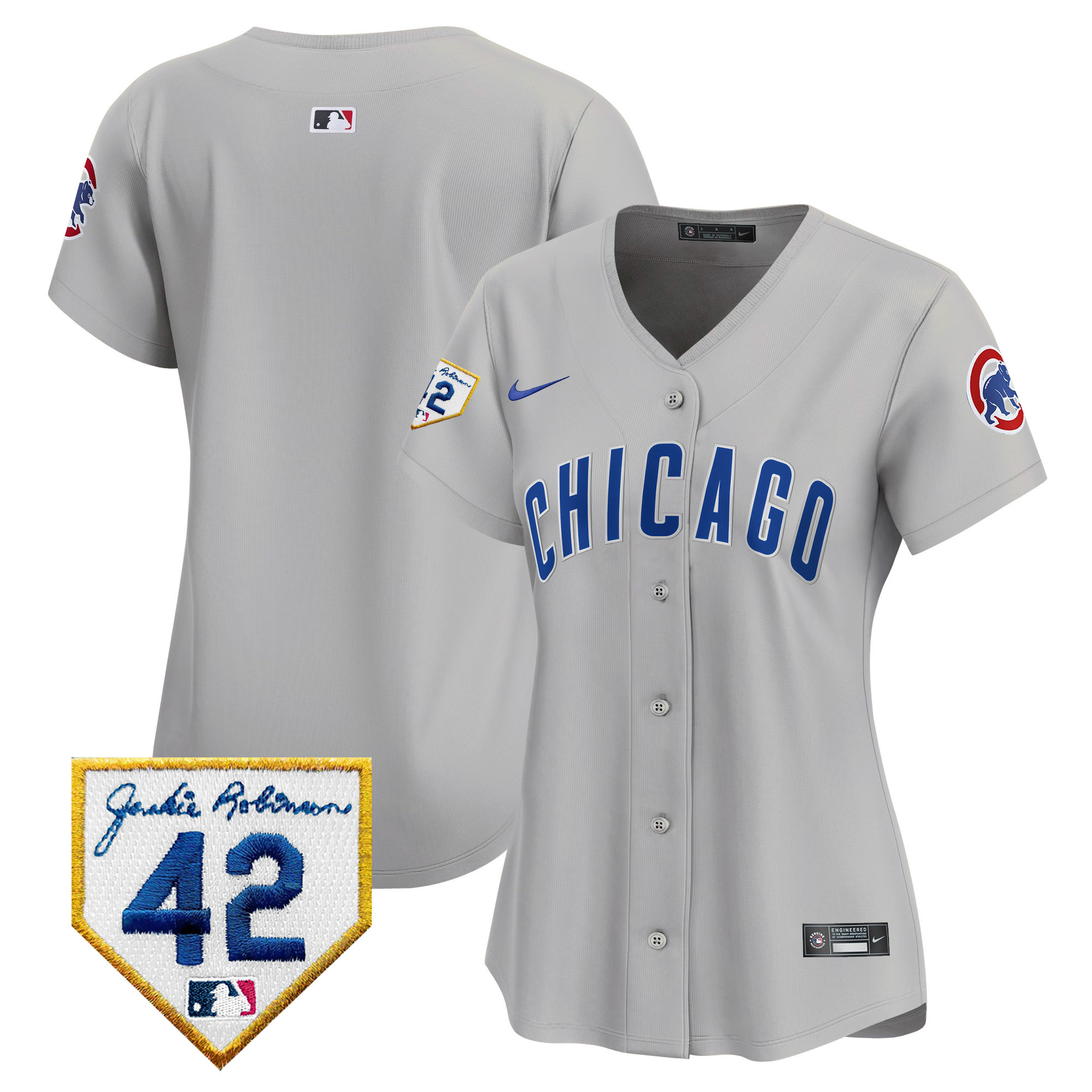 Women's Chicago Cubs Jackie Robinson Patch Vapor Premier Limited Jersey - All Stitched