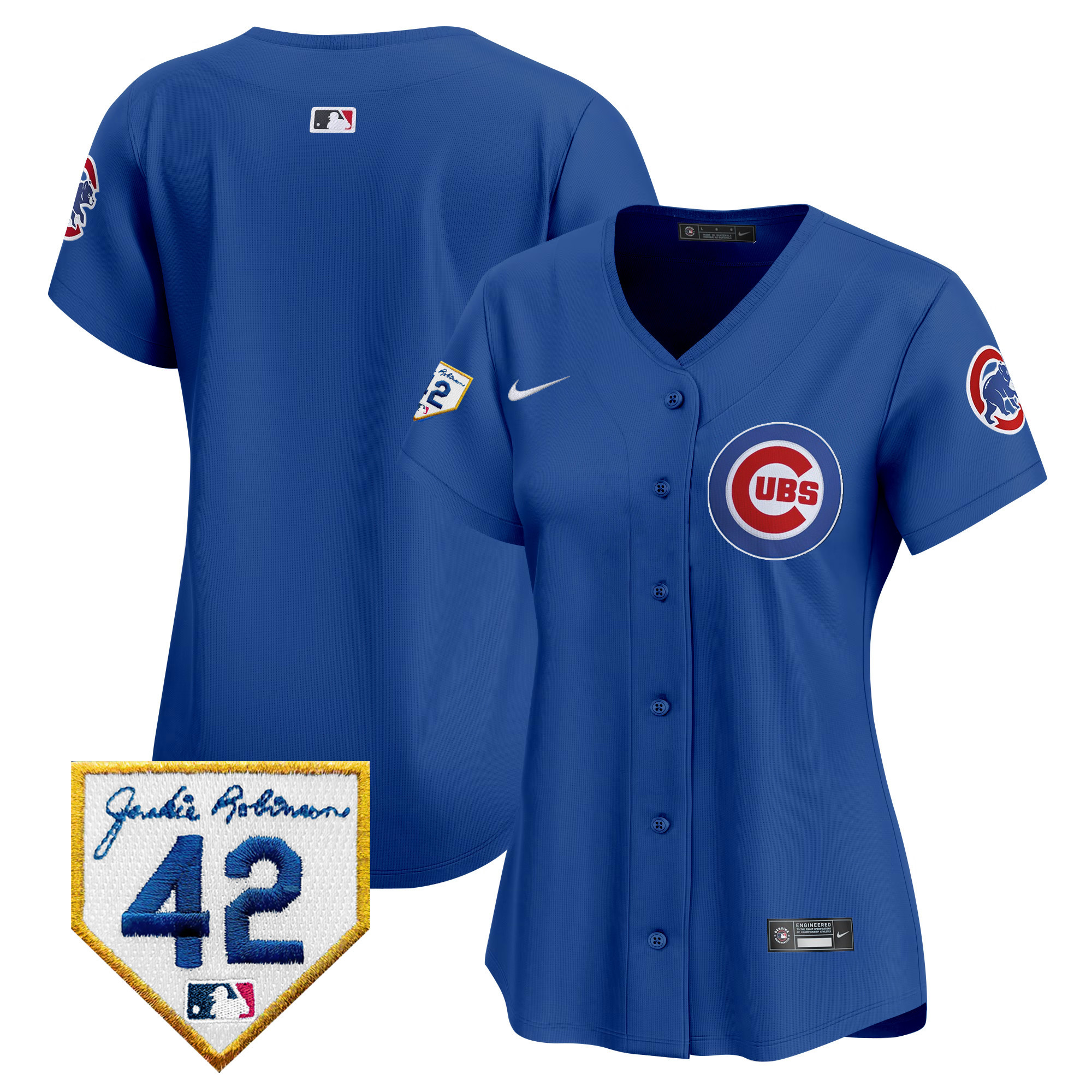 Women's Chicago Cubs Jackie Robinson Patch Vapor Premier Limited Jersey V2 - All Stitched