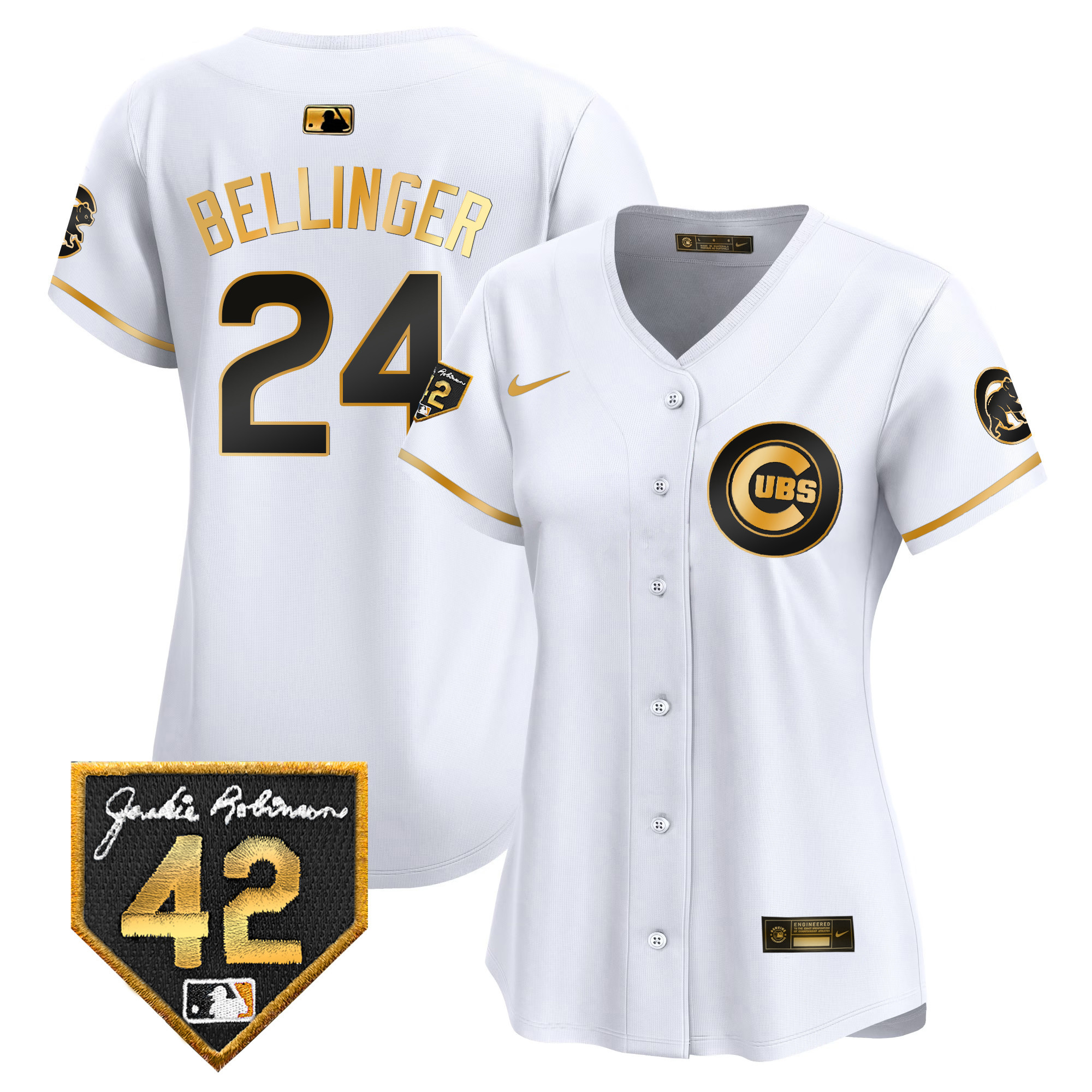 Women's Chicago Cubs Jackie Robinson Patch Vapor Premier Limited Jersey V2 - All Stitched
