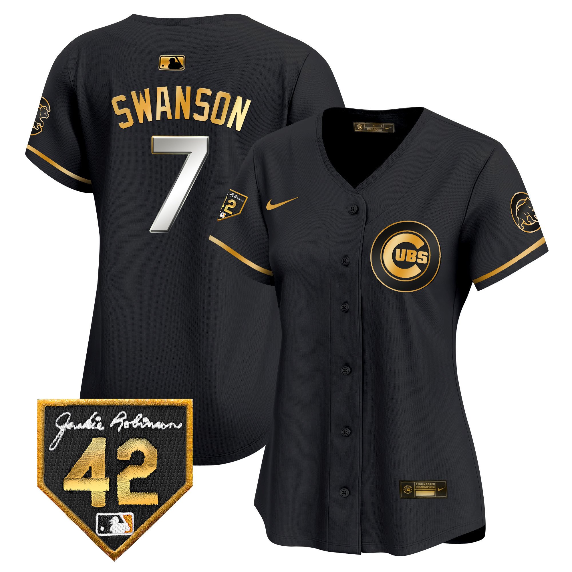 Women's Chicago Cubs Jackie Robinson Patch Vapor Premier Limited Jersey V2 - All Stitched