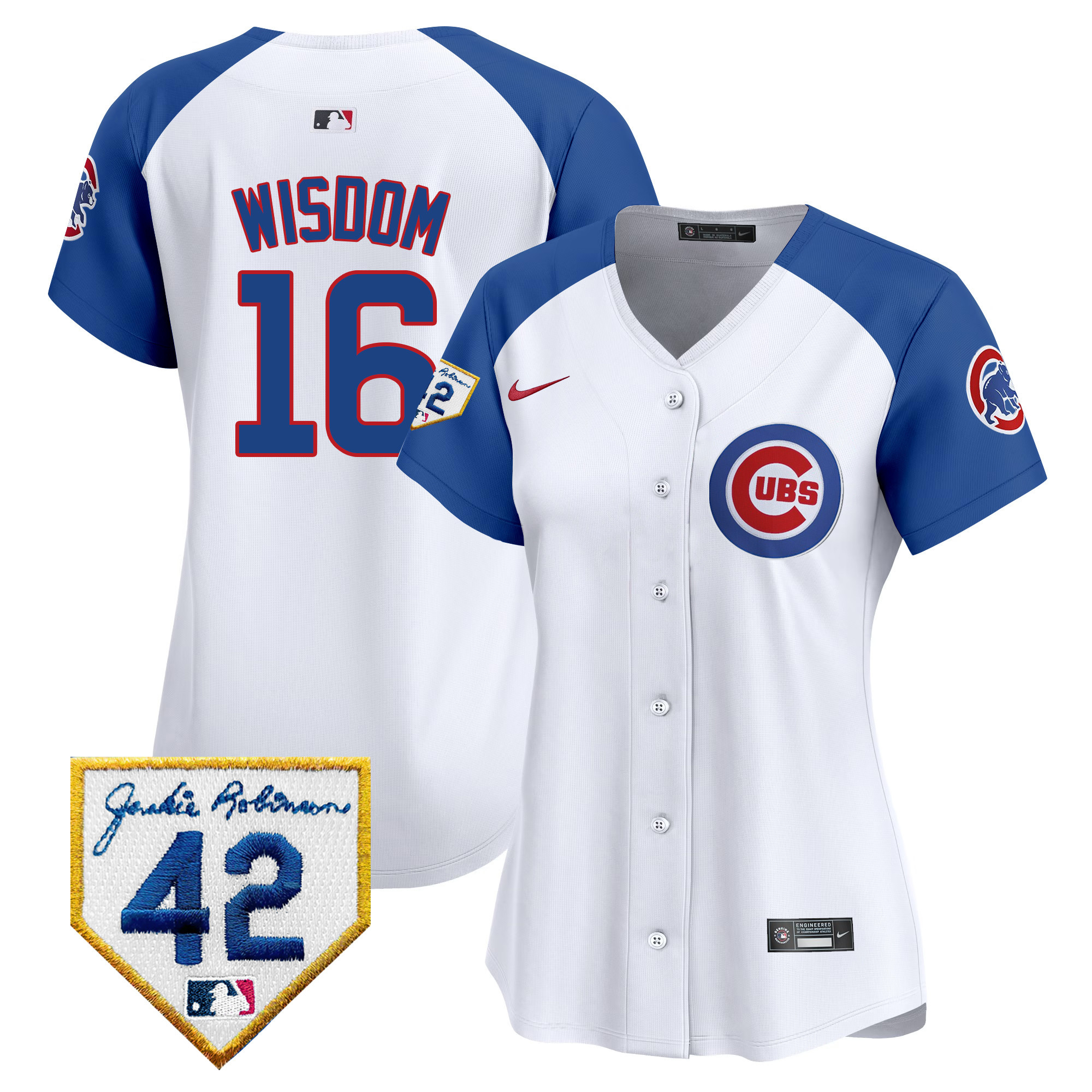 Women's Chicago Cubs Jackie Robinson Patch Vapor Premier Limited Jersey V2 - All Stitched