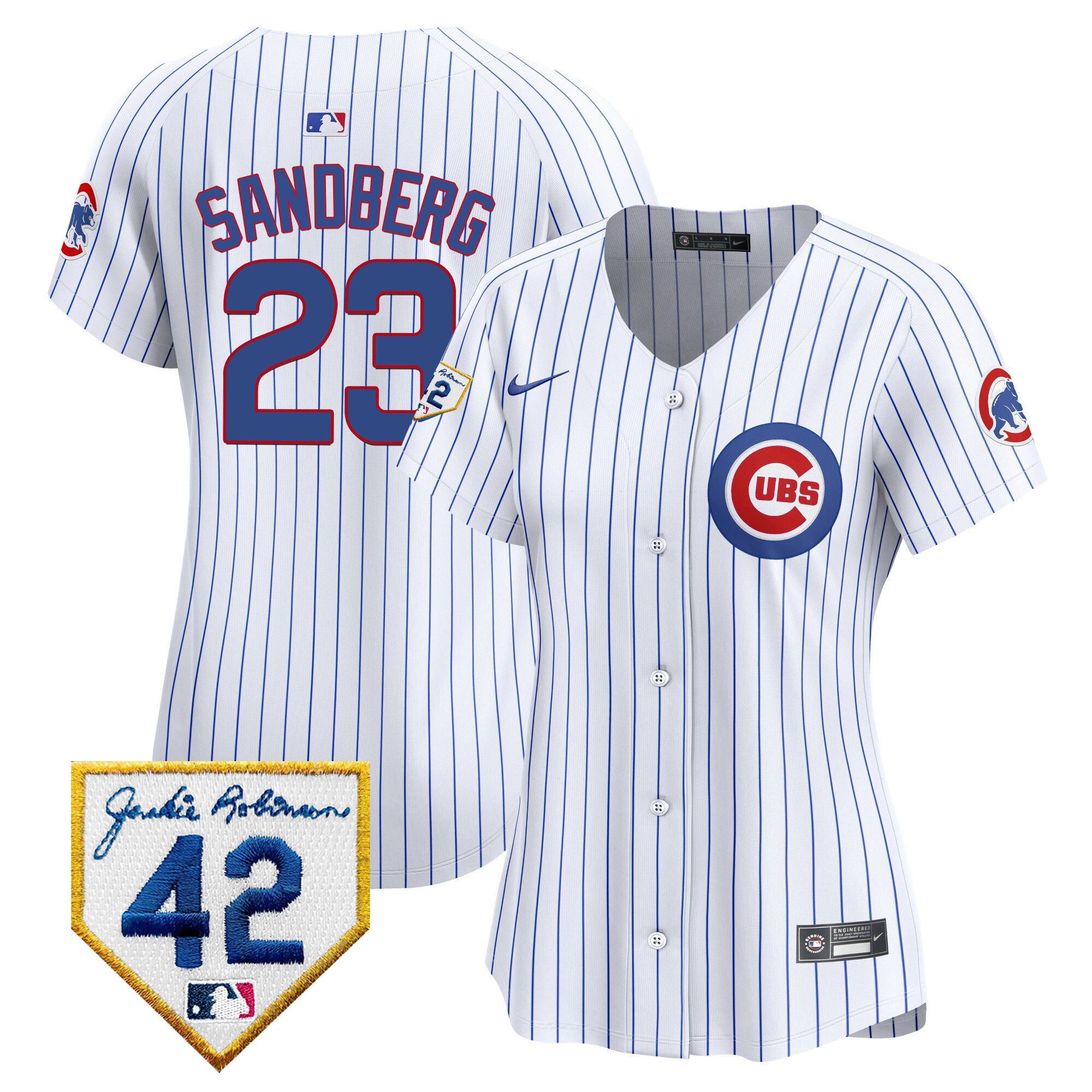 Women's Chicago Cubs Jackie Robinson Patch Vapor Premier Limited Jersey V2 - All Stitched