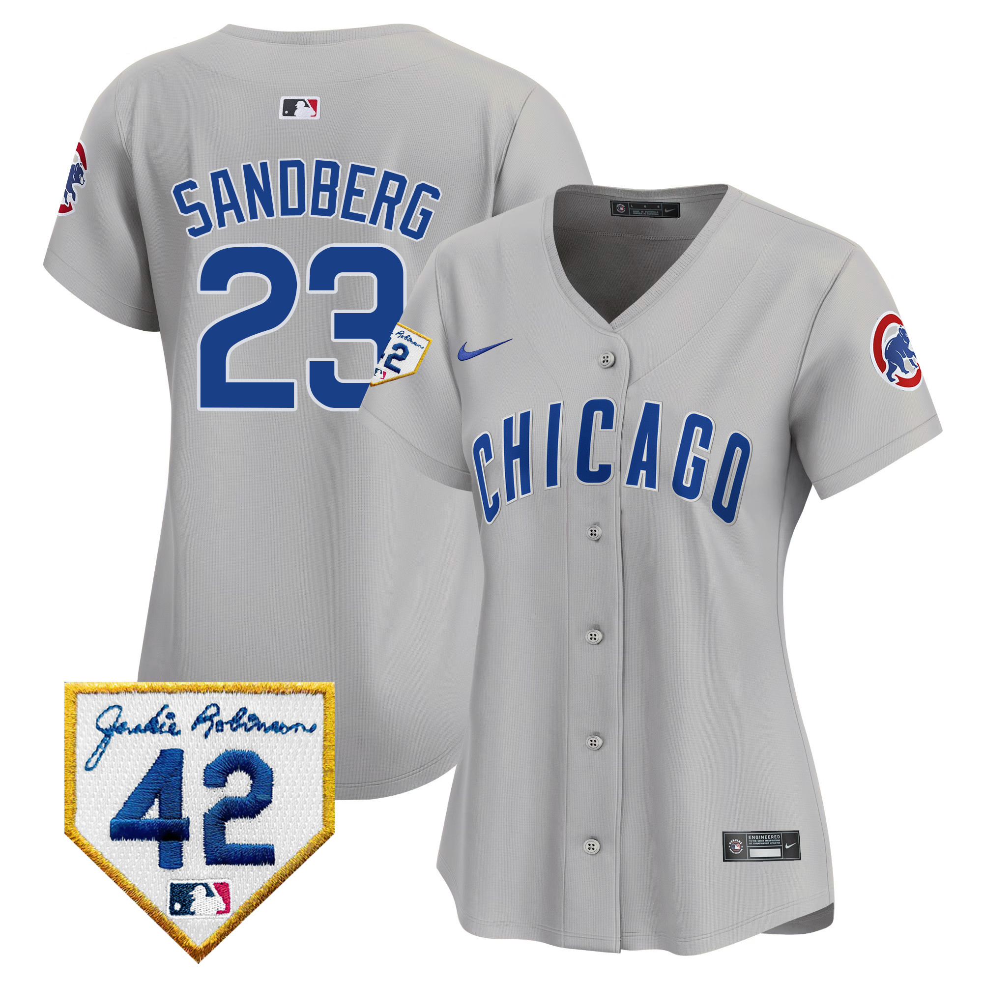Women's Chicago Cubs Jackie Robinson Patch Vapor Premier Limited Jersey V2 - All Stitched
