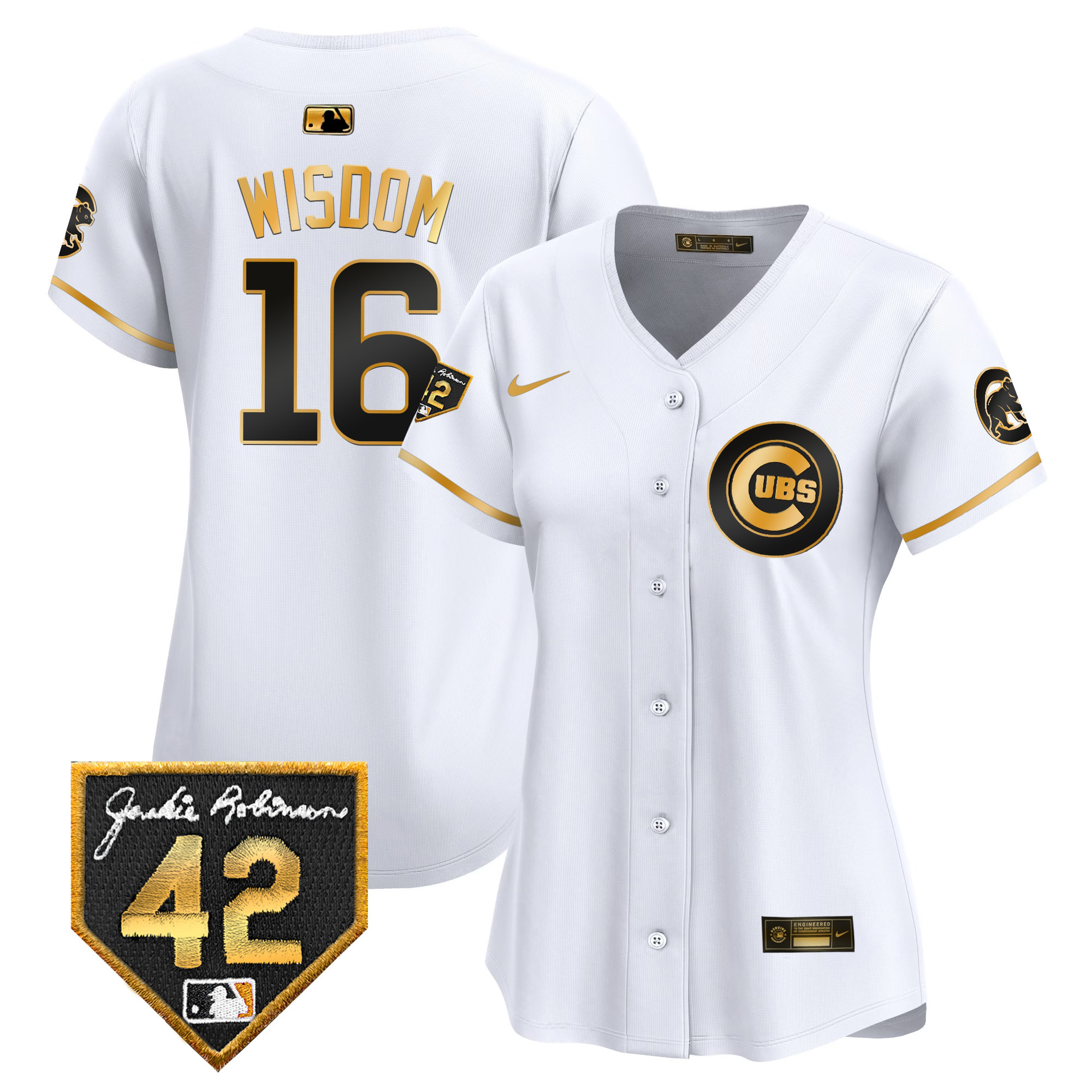 Women's Chicago Cubs Jackie Robinson Patch Vapor Premier Limited Jersey V2 - All Stitched