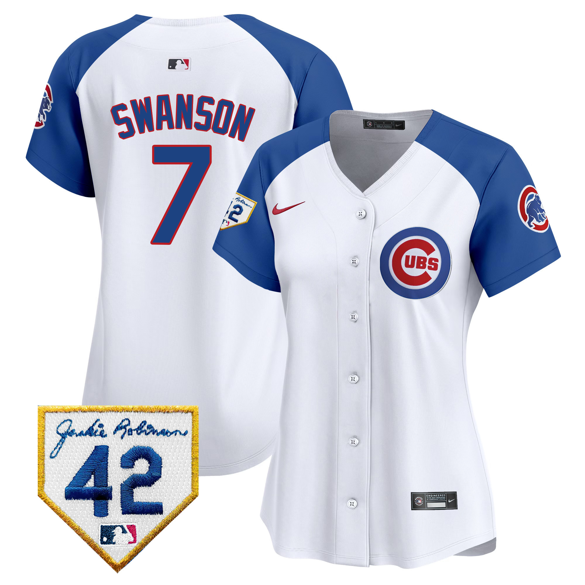 Women's Chicago Cubs Jackie Robinson Patch Vapor Premier Limited Jersey V2 - All Stitched