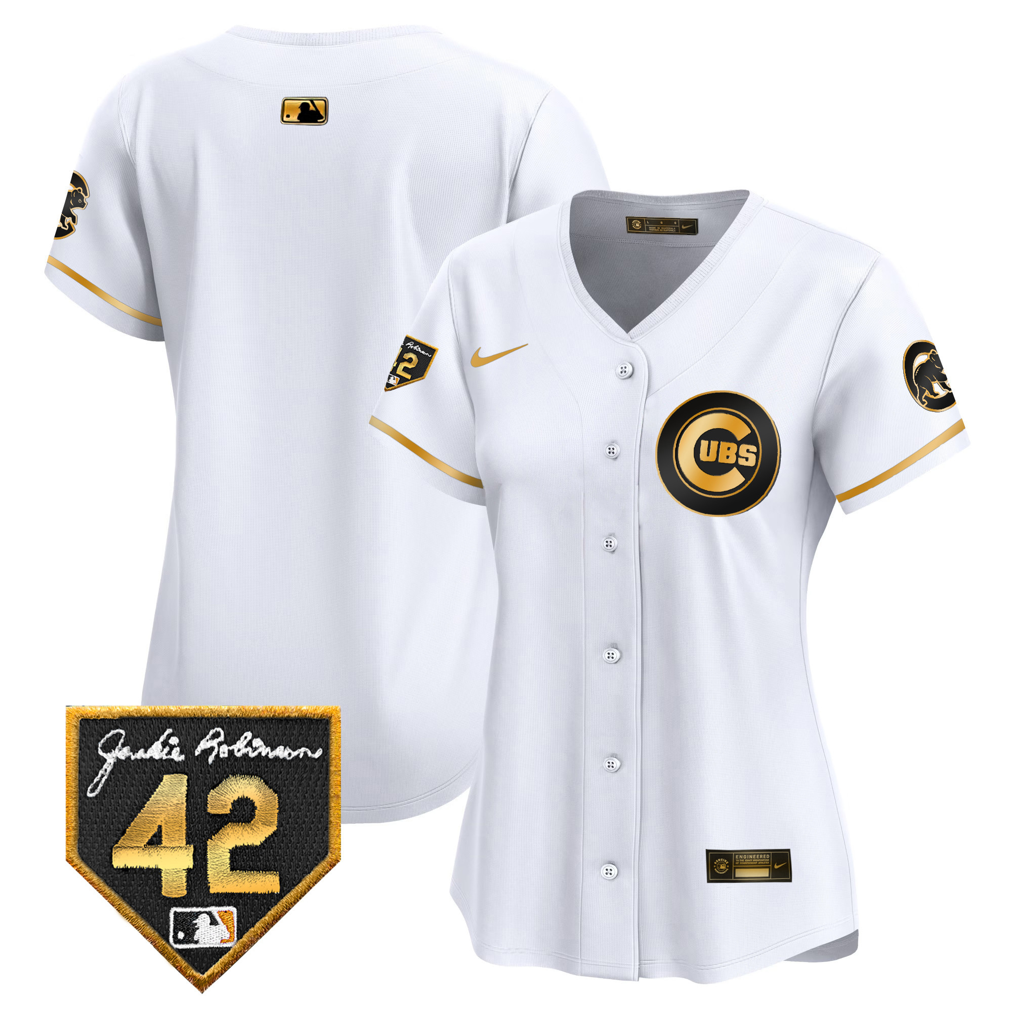 Women's Chicago Cubs Jackie Robinson Patch Vapor Premier Limited Jersey V2 - All Stitched