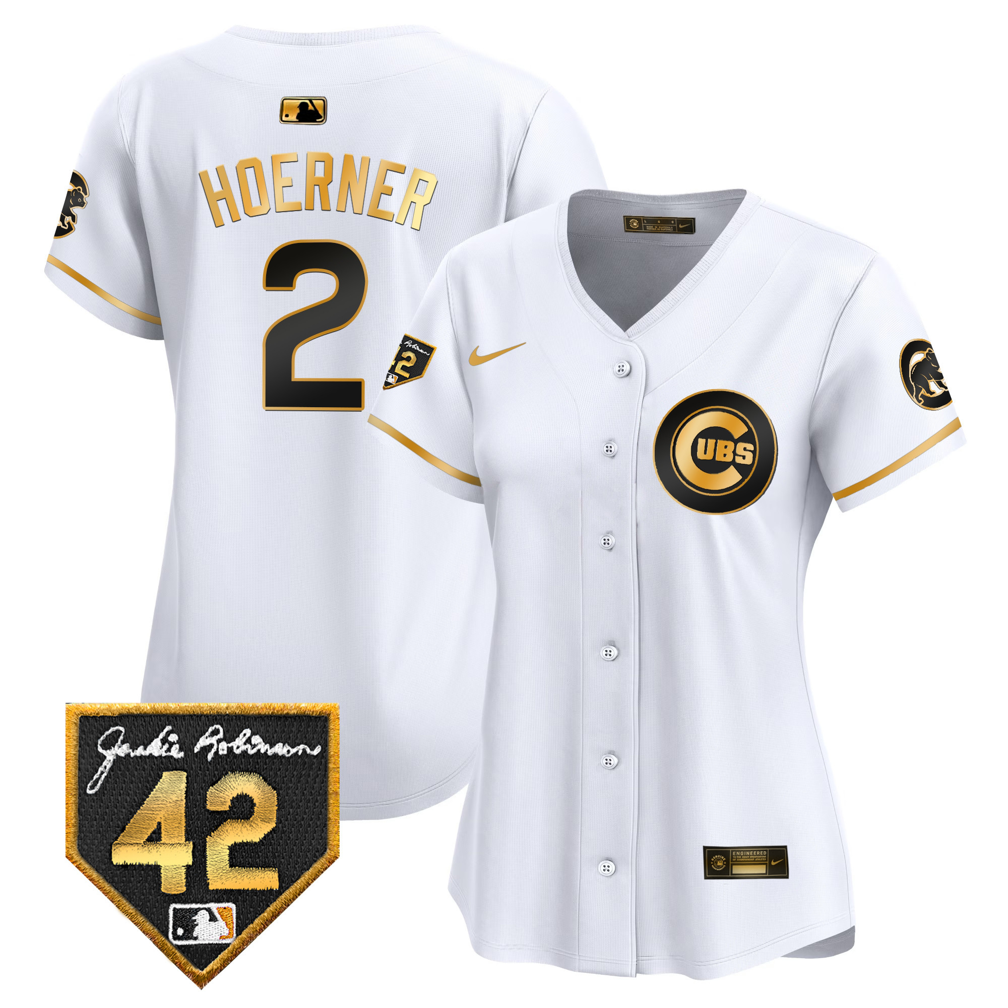 Women's Chicago Cubs Jackie Robinson Patch Vapor Premier Limited Jersey V2 - All Stitched