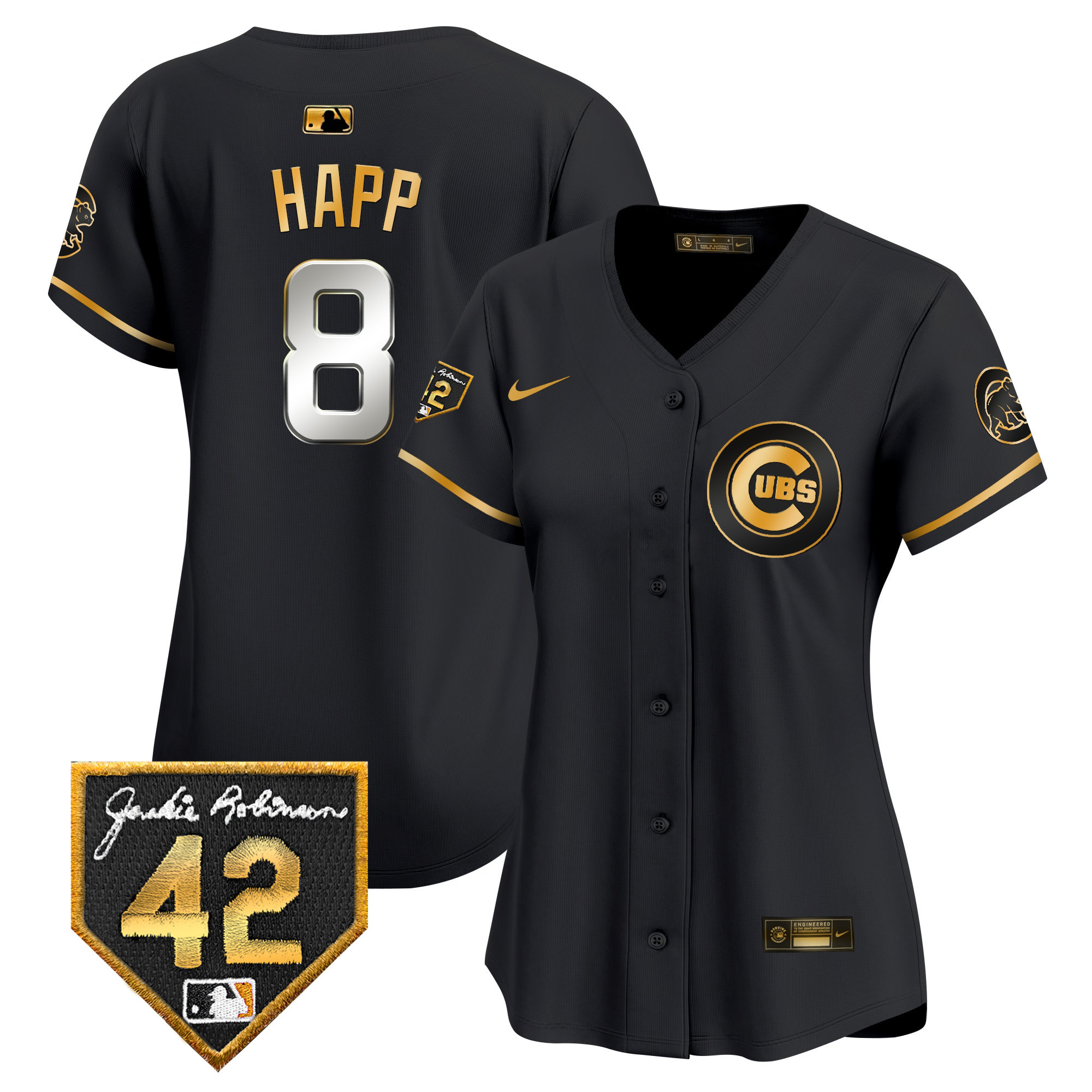 Women's Chicago Cubs Jackie Robinson Patch Vapor Premier Limited Jersey V2 - All Stitched